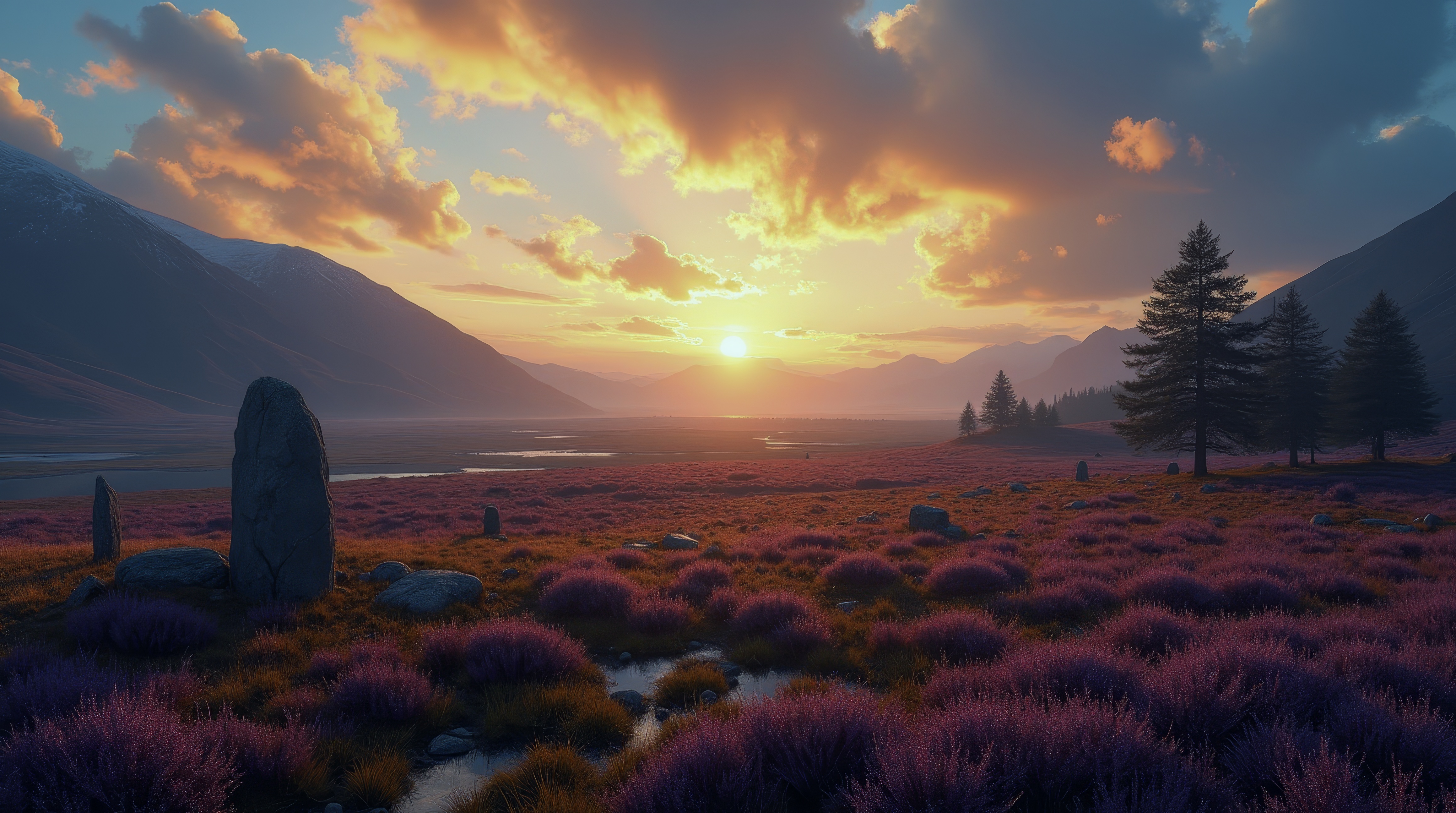 免费照片阳光透过蓬松的云层洒向大地