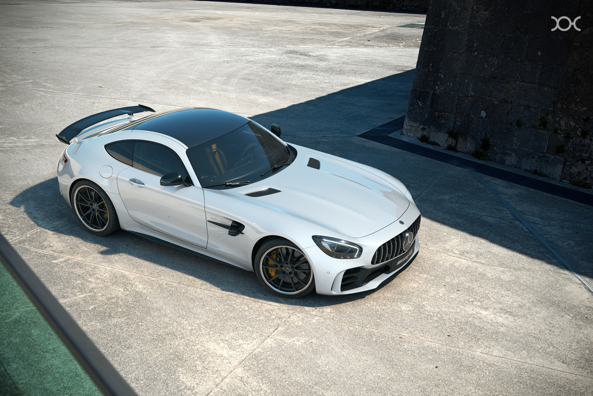 Free photo Mercedes AMG GTR in white.