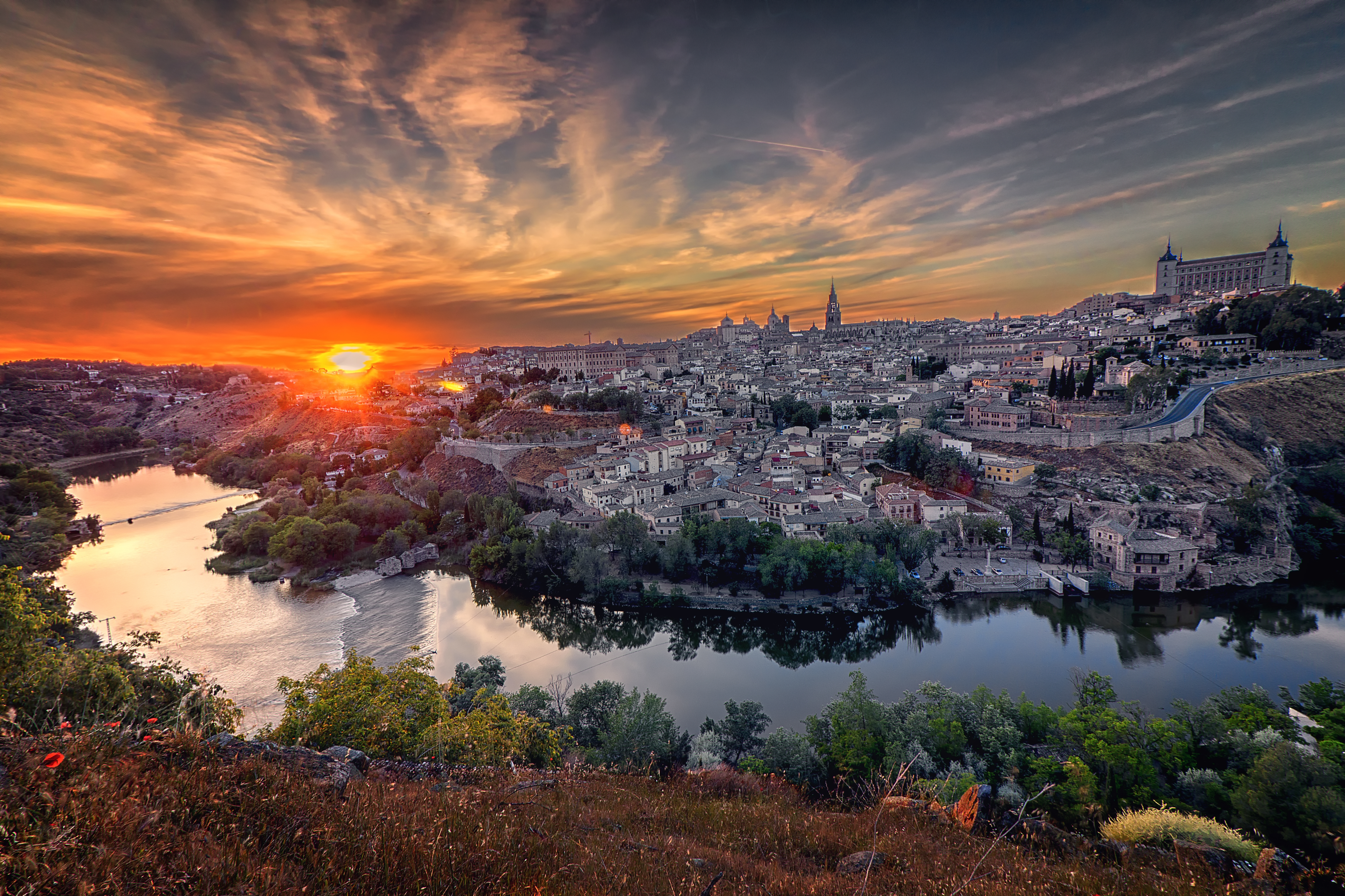 Wallpapers cityscape sunset Spain on the desktop