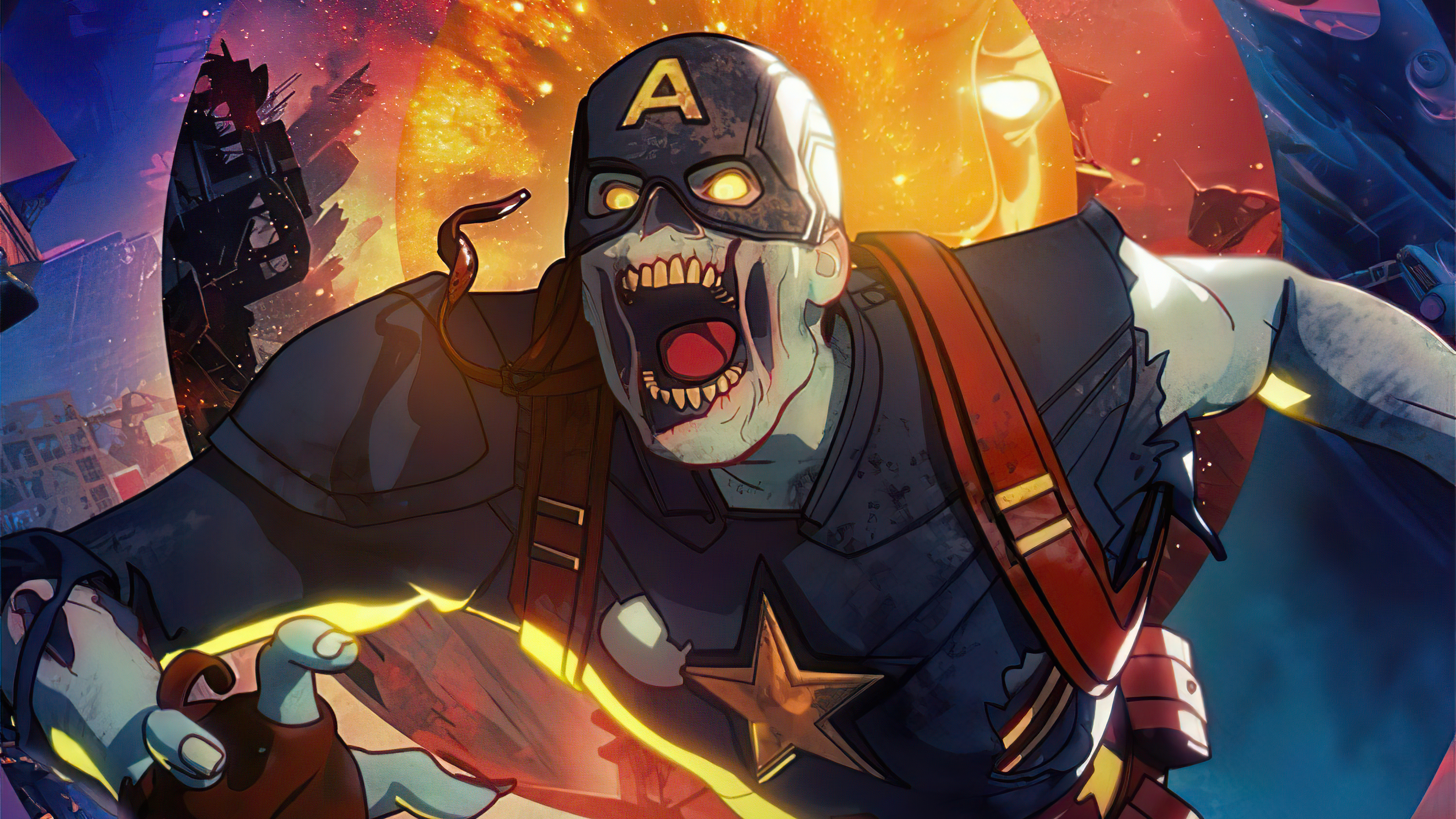 Free photo Zombie captain america