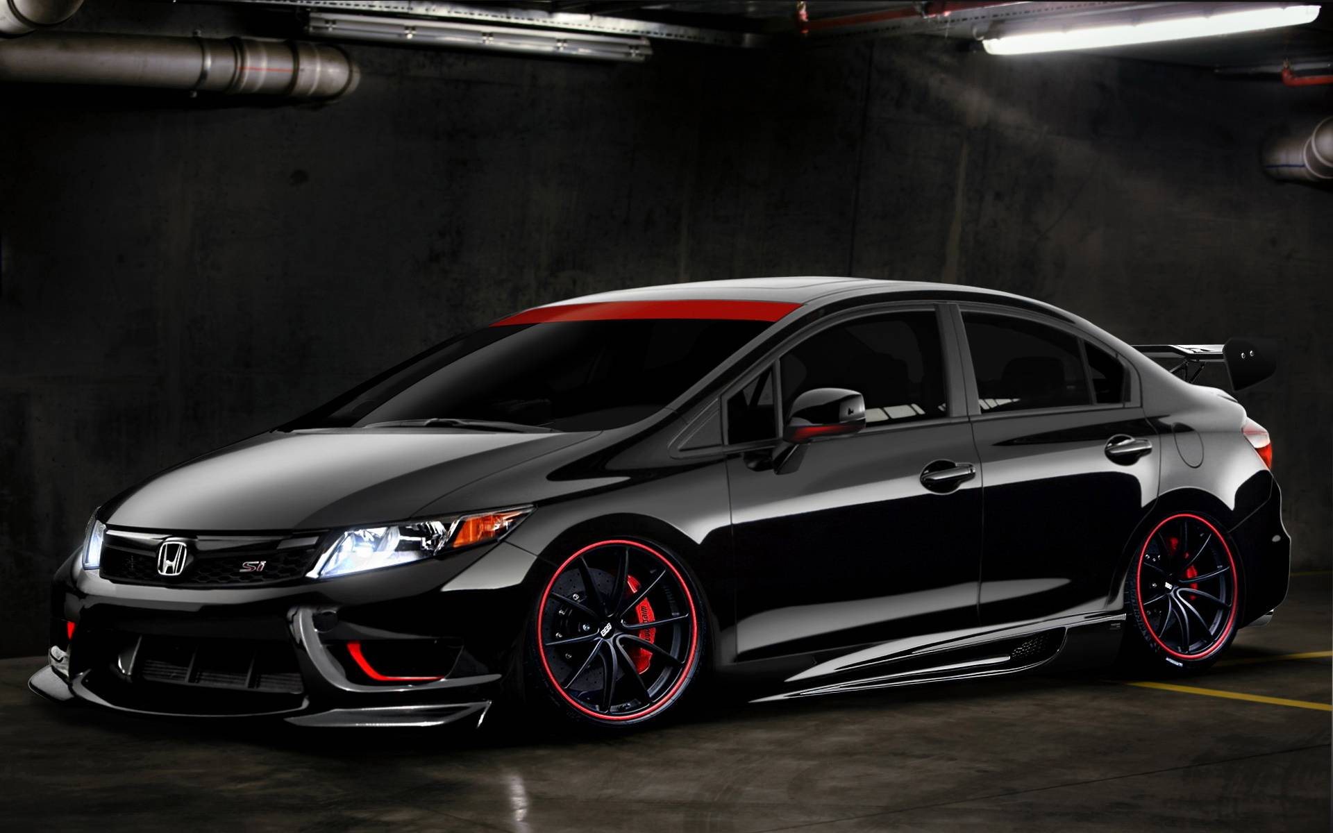 Wallpapers Honda black tuning on the desktop