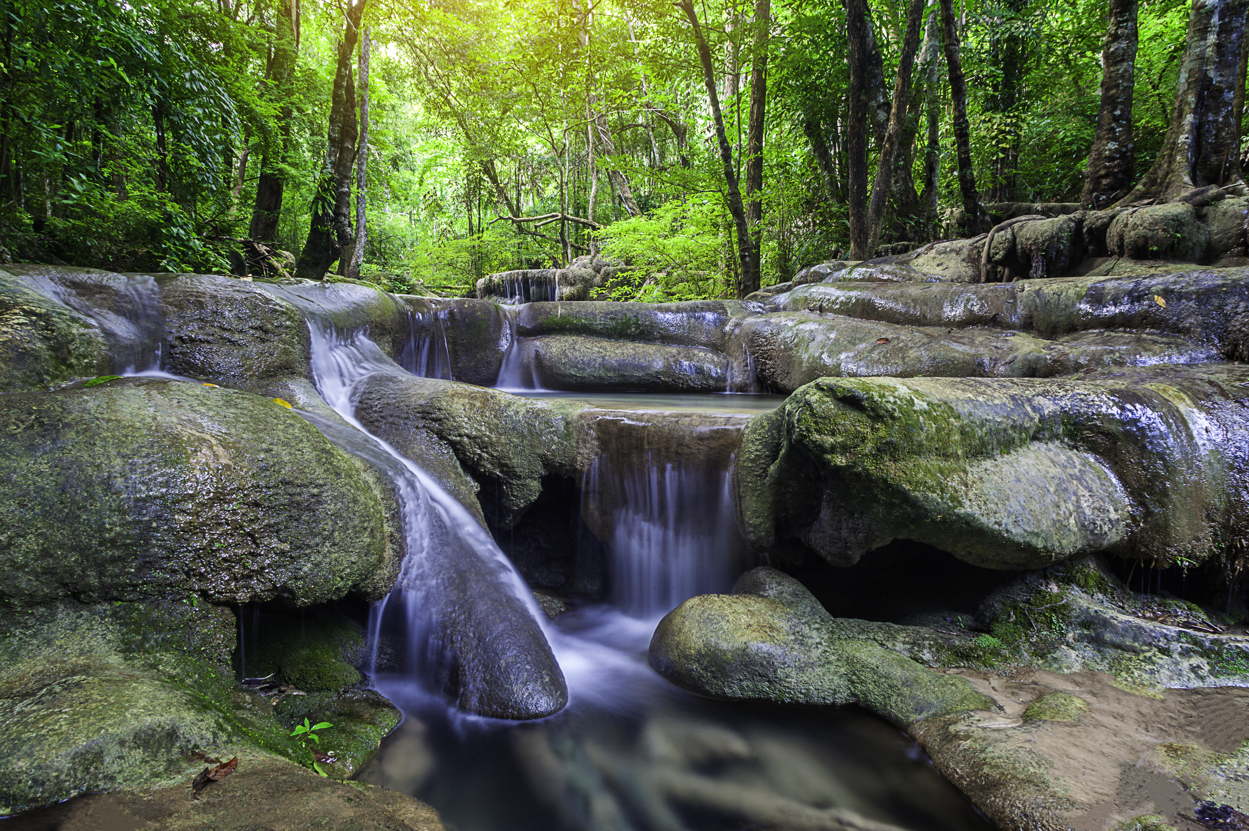 Wallpapers Erawan National Park Kanchanaburi Vodopad Eravan on the desktop