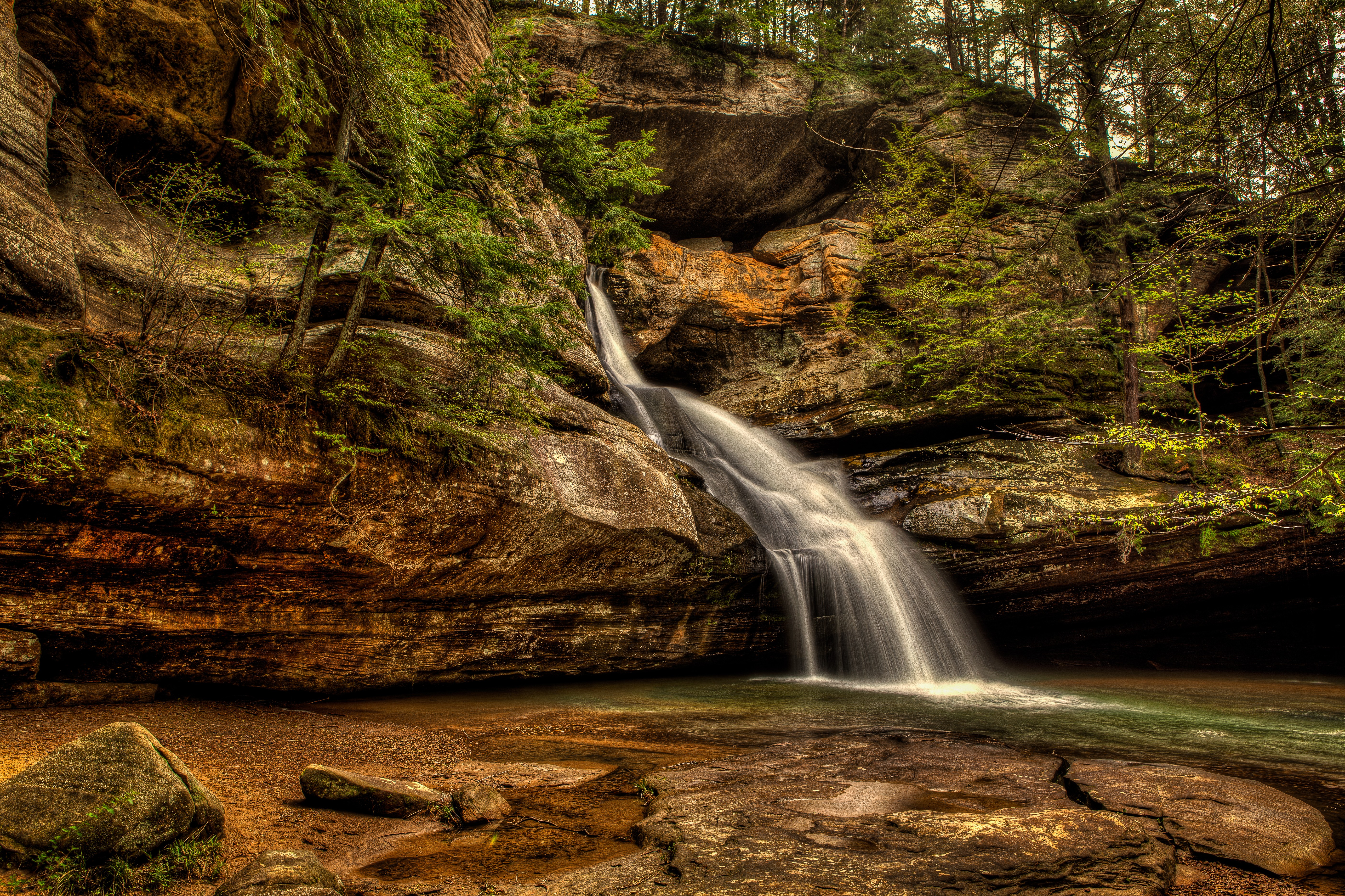 Wallpapers Cedar Falls Hocking Hills State Park Ohio on the desktop