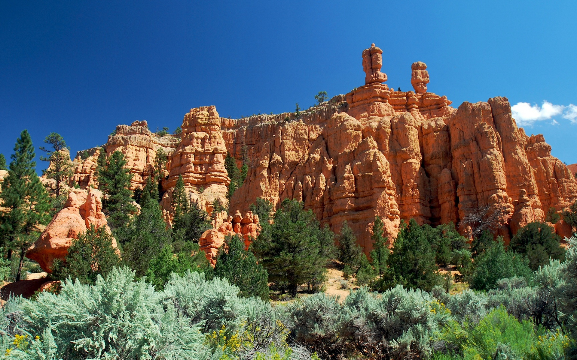 Wallpapers mountains sandstones trees on the desktop