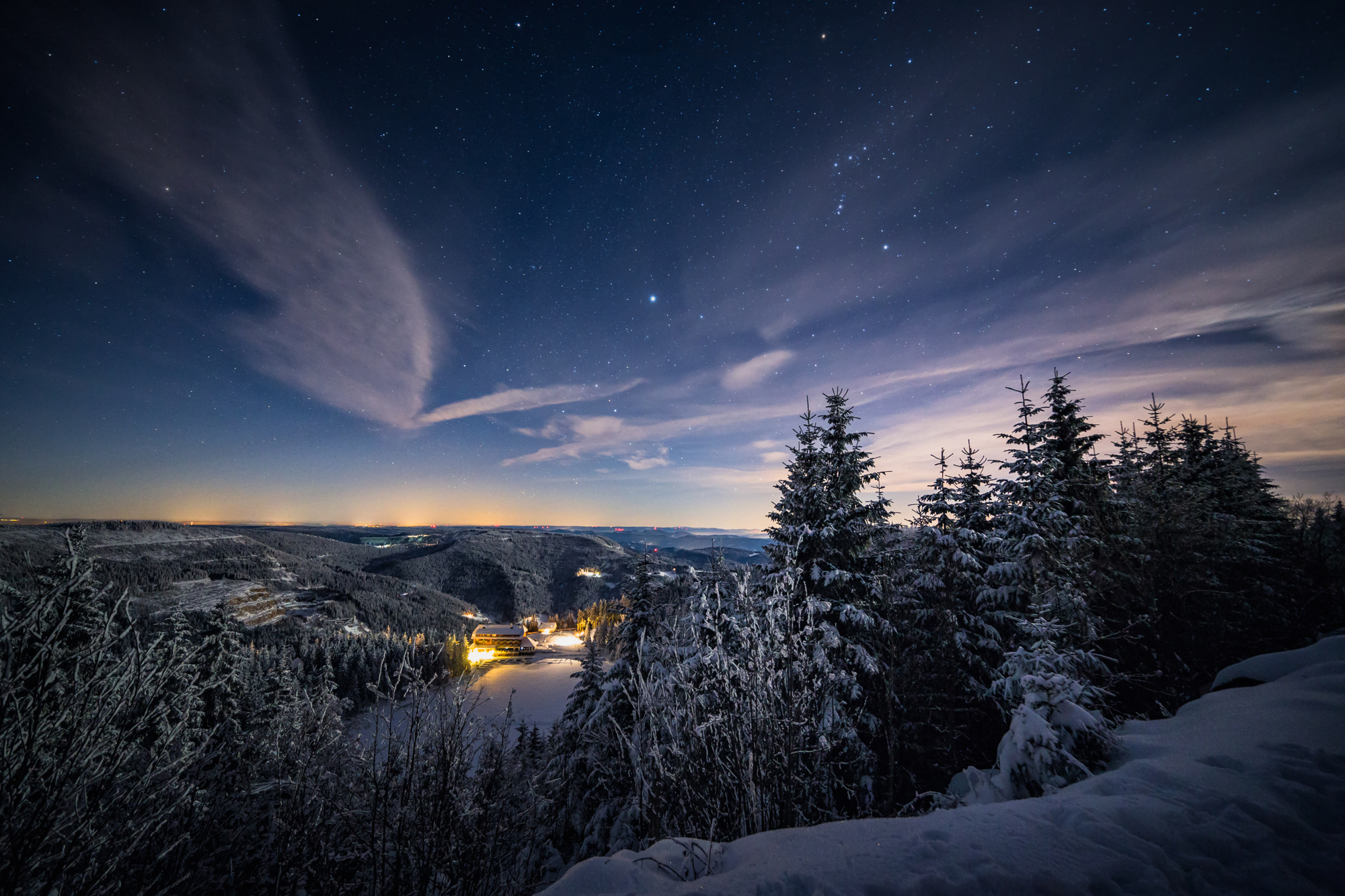 Обои Stars Above winter Mummelsee на рабочий стол