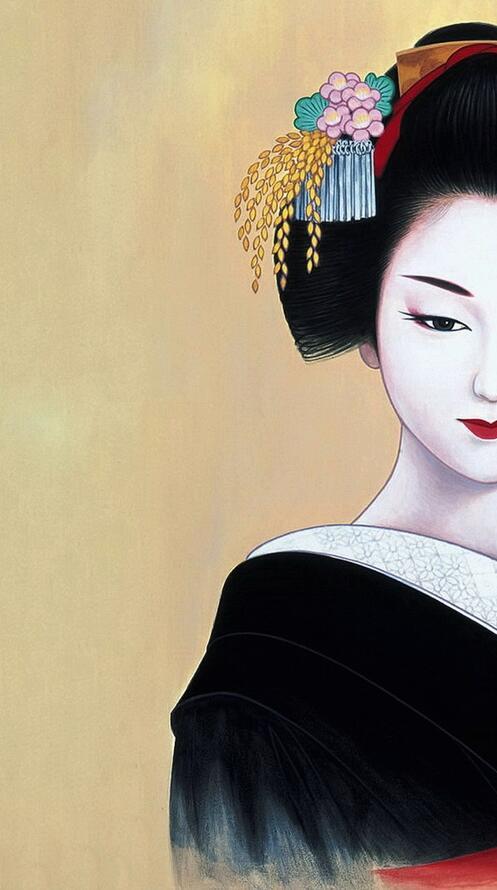 Бесплатное фото Рисунок девушка на желтом фоне