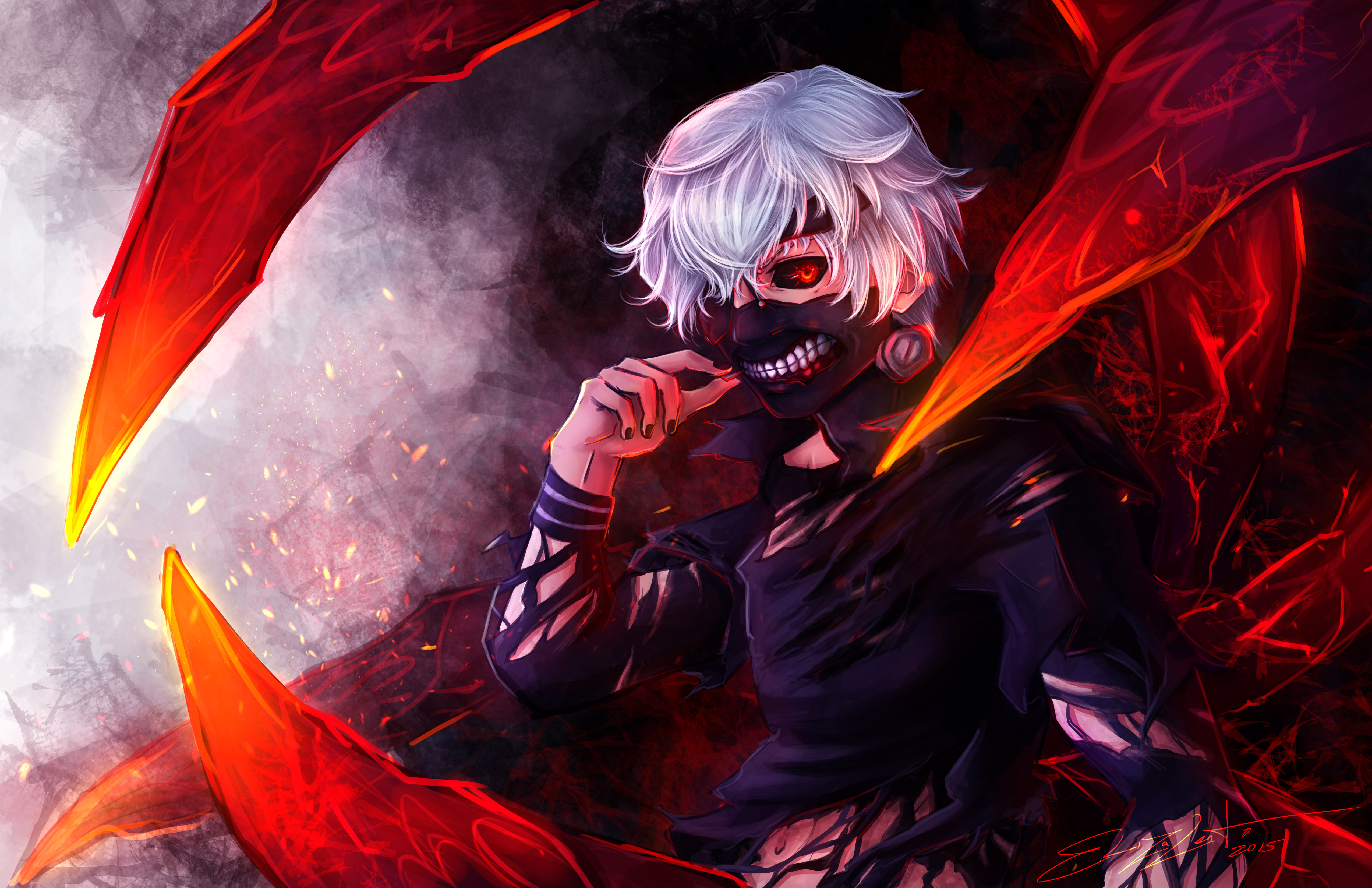 桌面上的壁纸东京食尸鬼 Ken Kaneki 动画