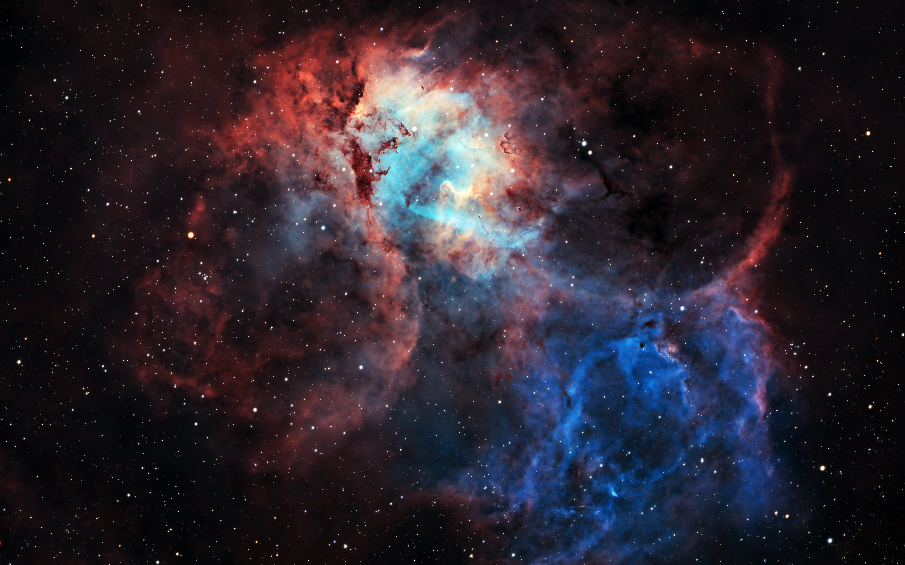 Бесплатное фото Космическая галактика красно-синего цвета