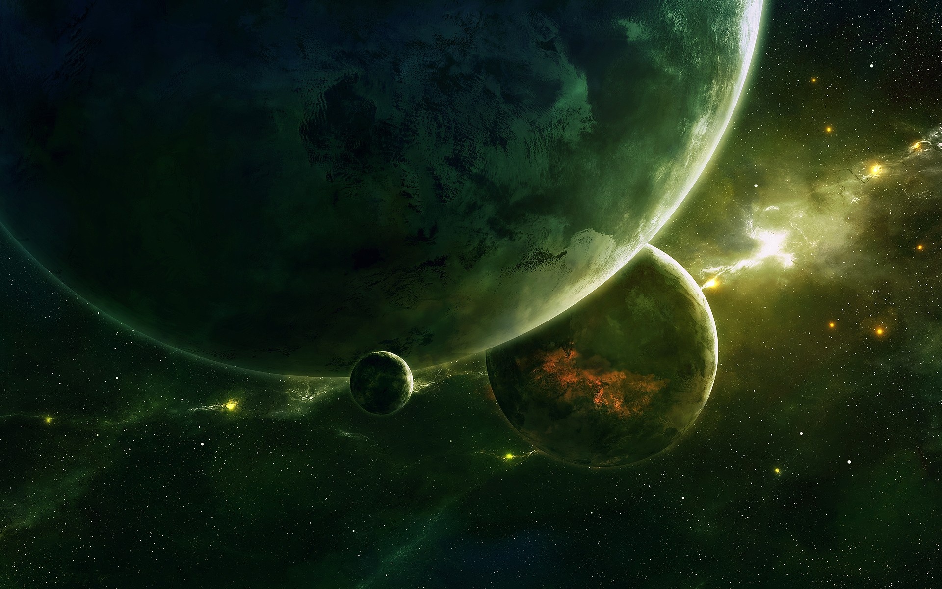 Wallpapers art stars planet on the desktop