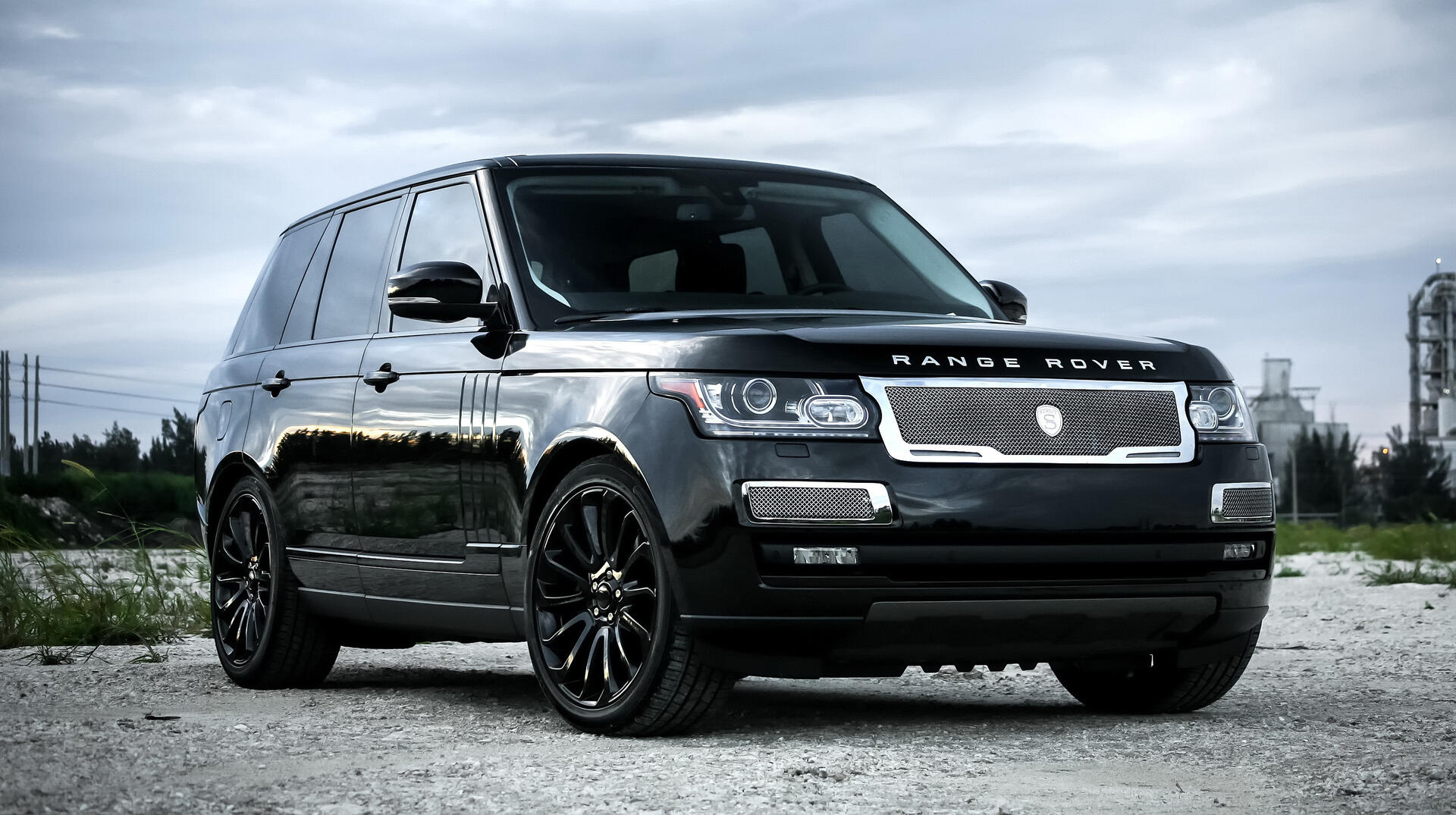 Black range rover supercharged on black rims · 1920x1080 Full HD free ...