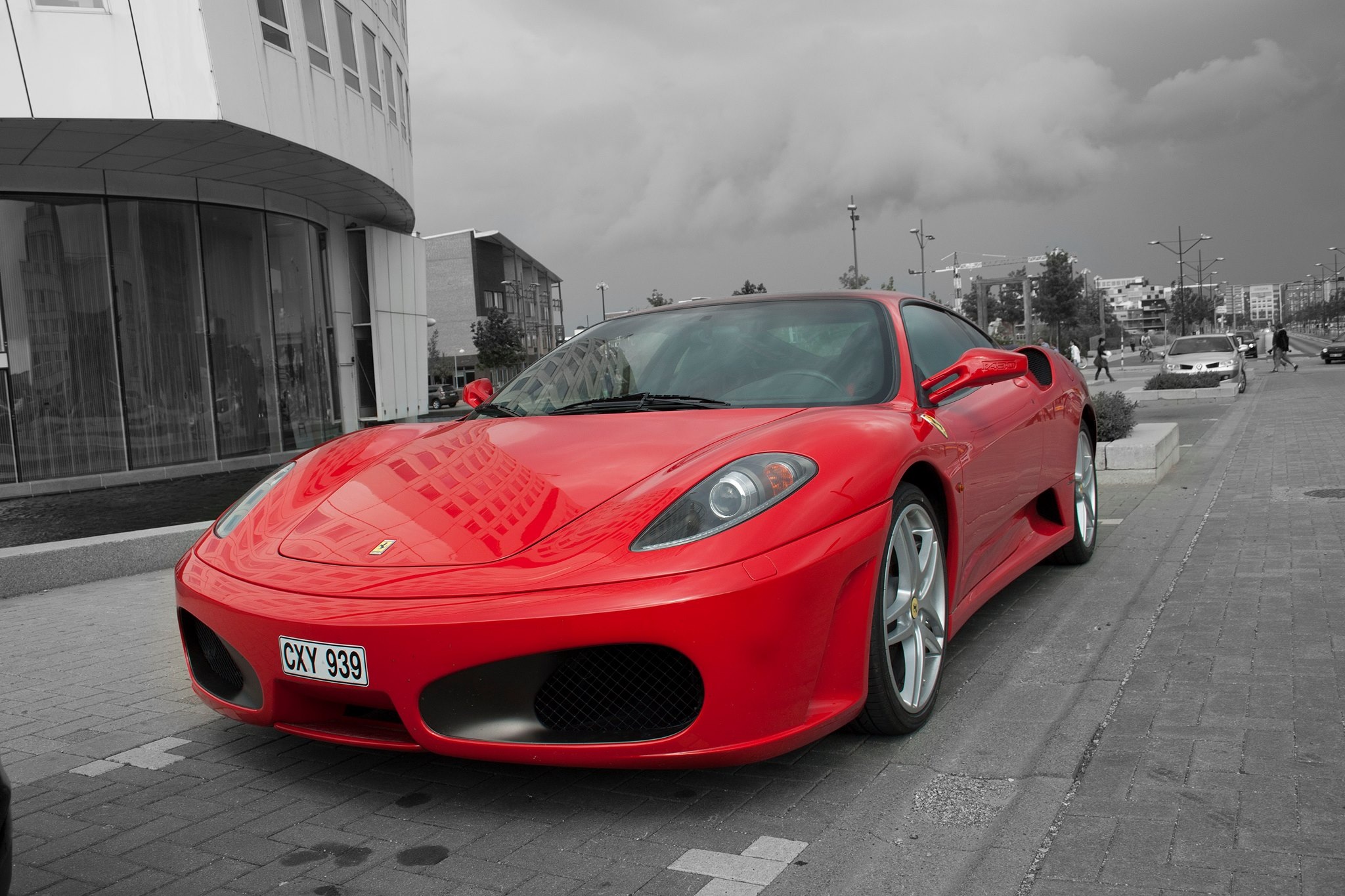 Free photo Red ferrari f430 challenge