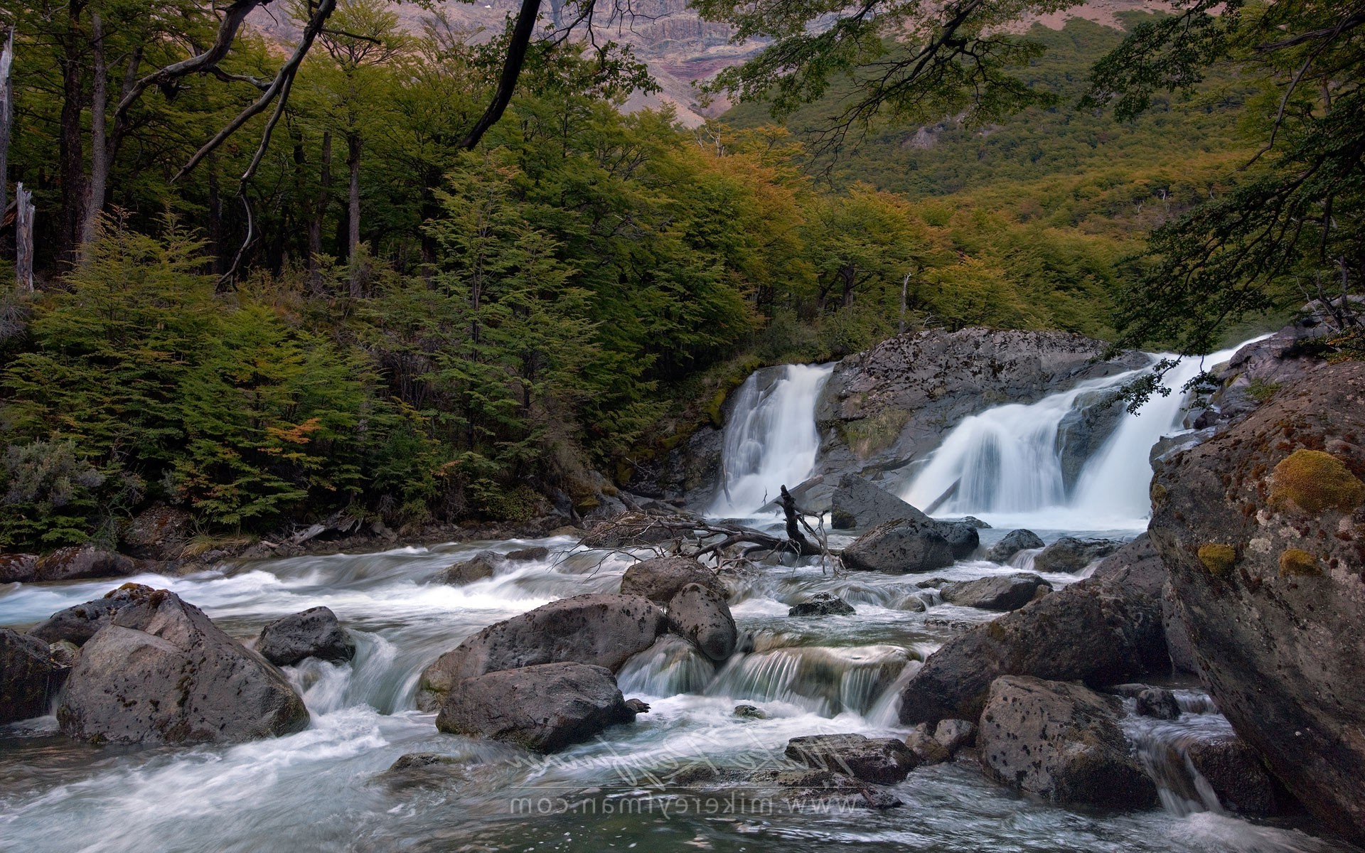 Горный поток среди камней