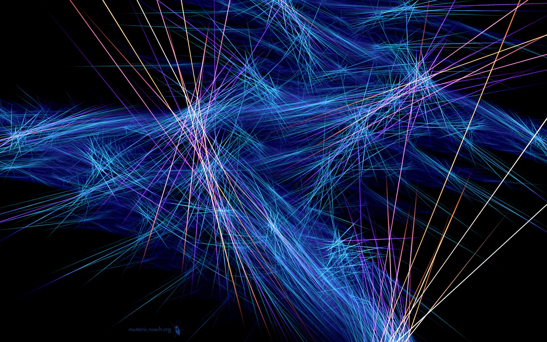 Абстрактный цифровой арт с динамичными линиями и яркими цветами, создающий впечатление движения и энергии.