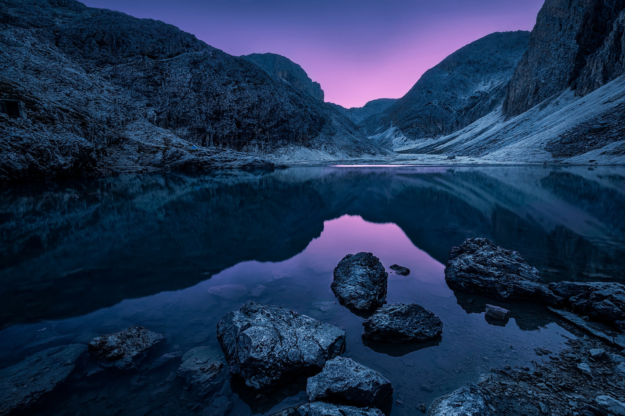 Wallpapers Campitello di Fassa Italy dusk on the desktop