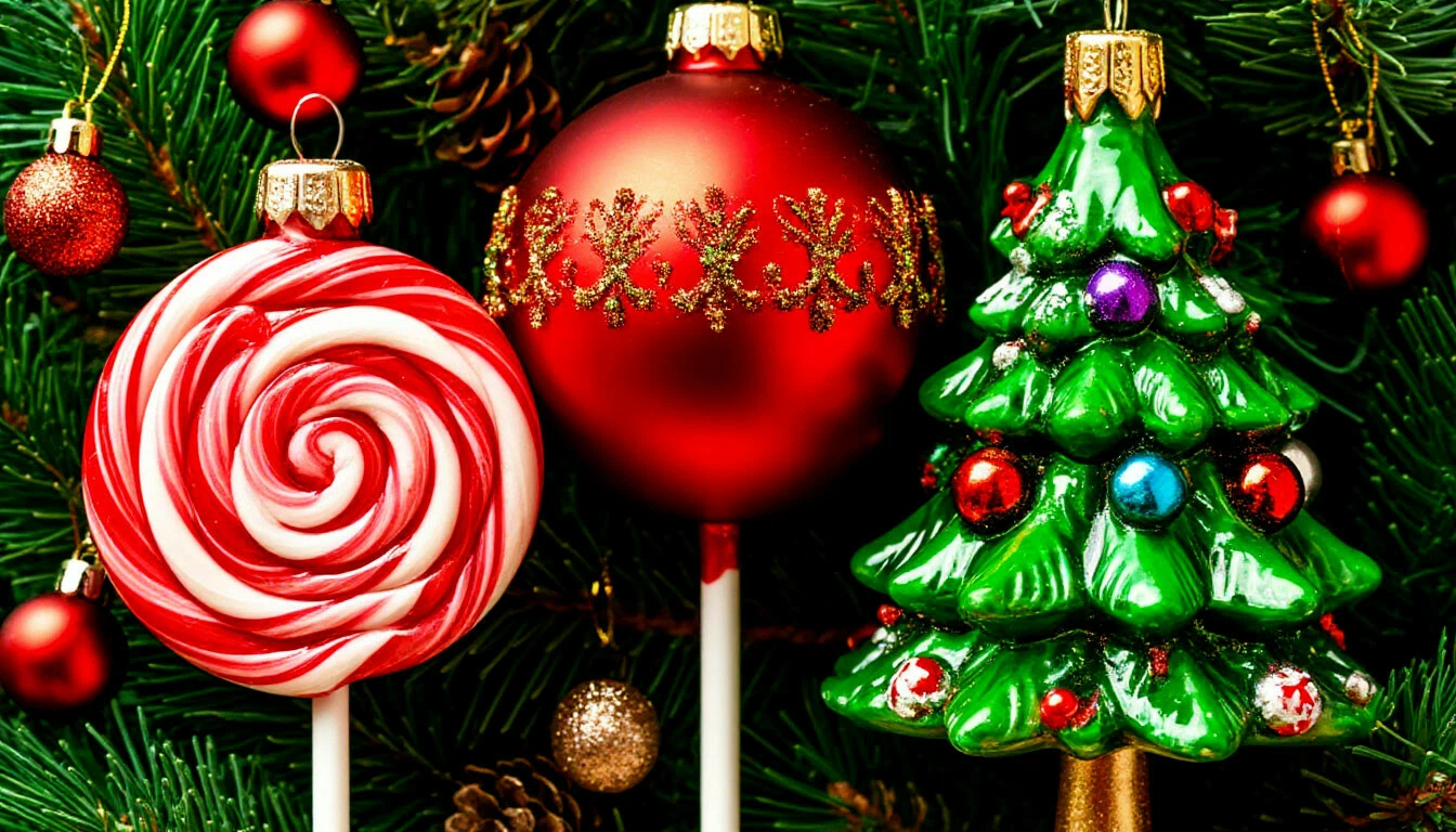 Бесплатная открытка Новогодний леденец