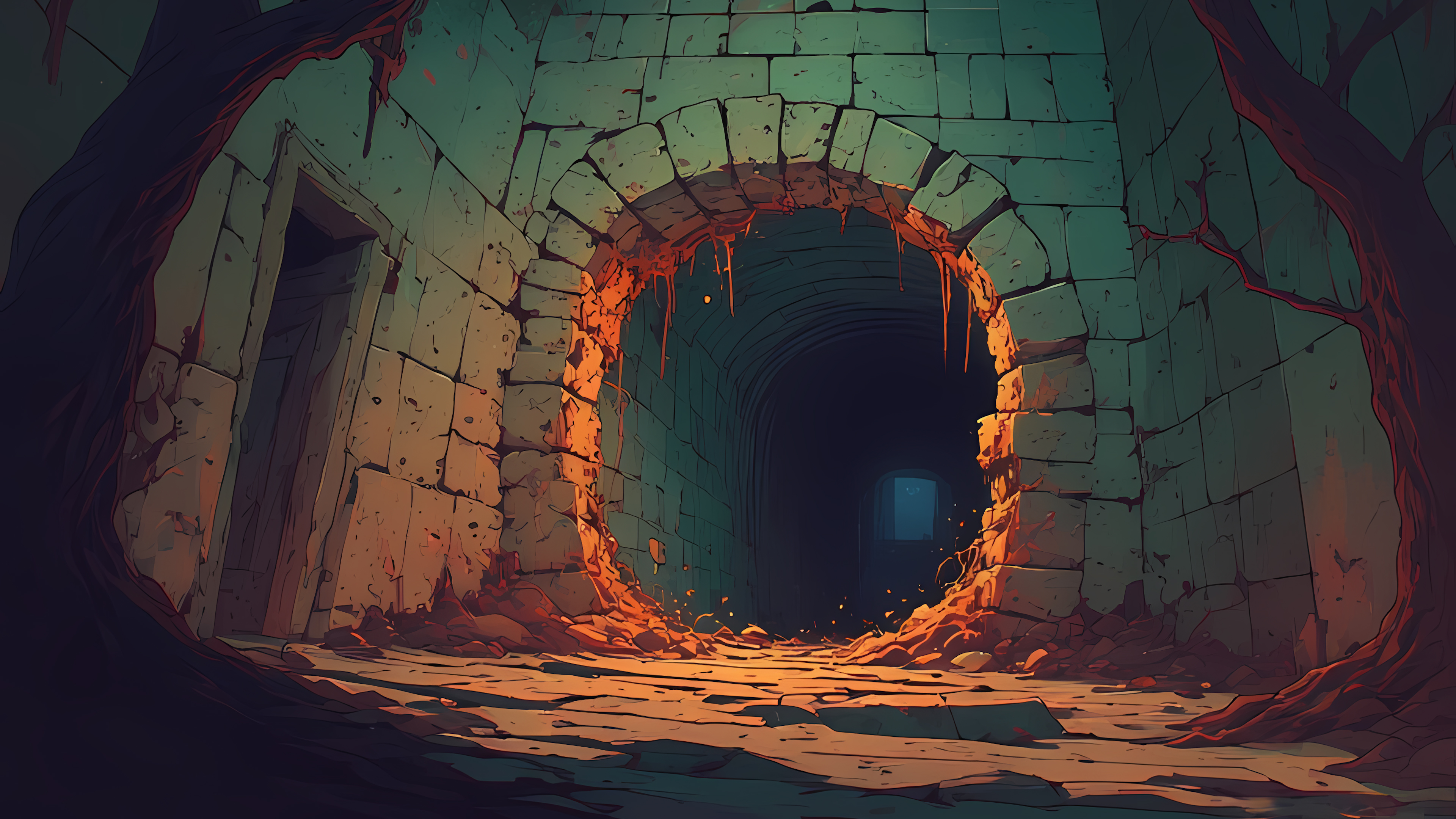 Бесплатное фото Красочные эстетичные обои Туннель