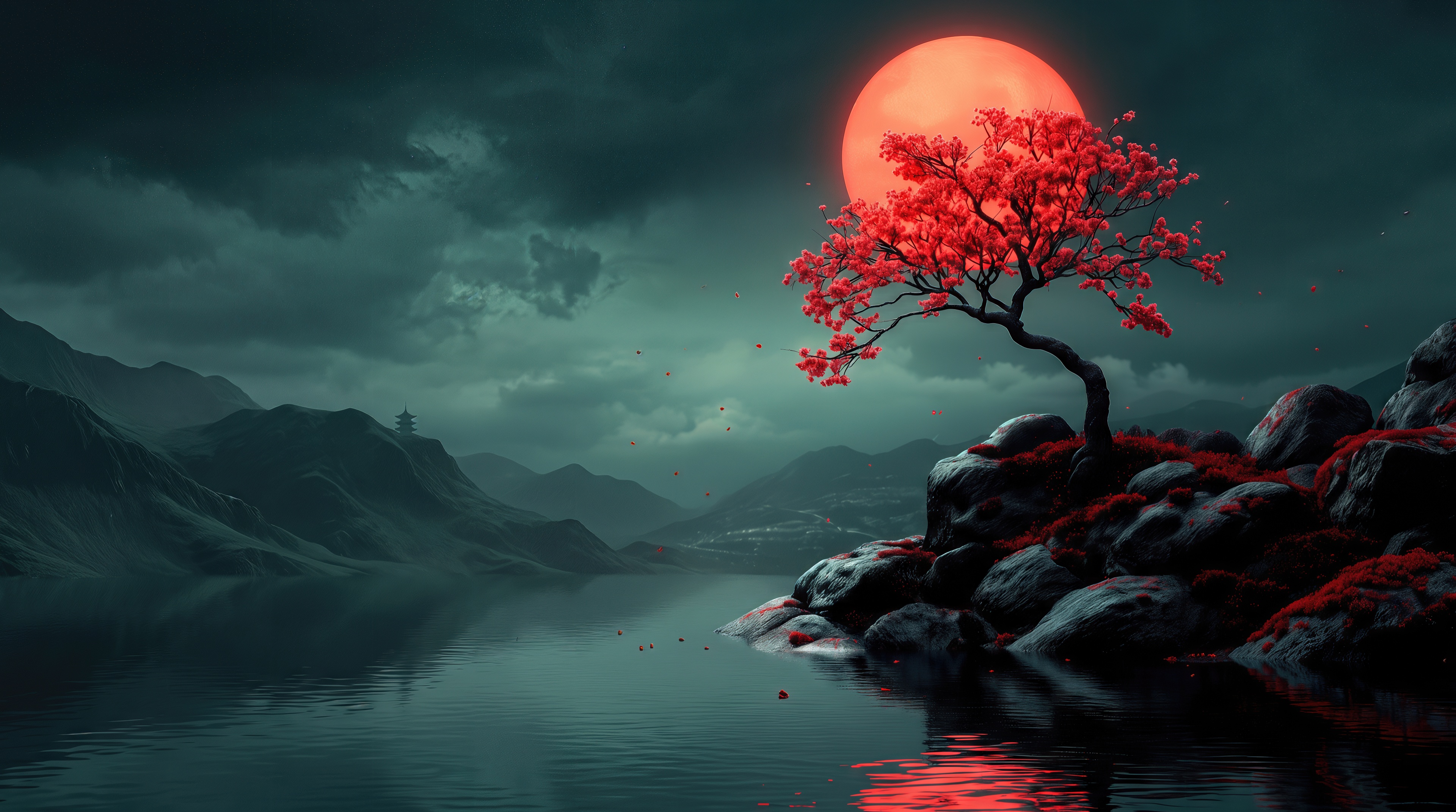 Wallpapers sakura tree red leaves on the desktop
