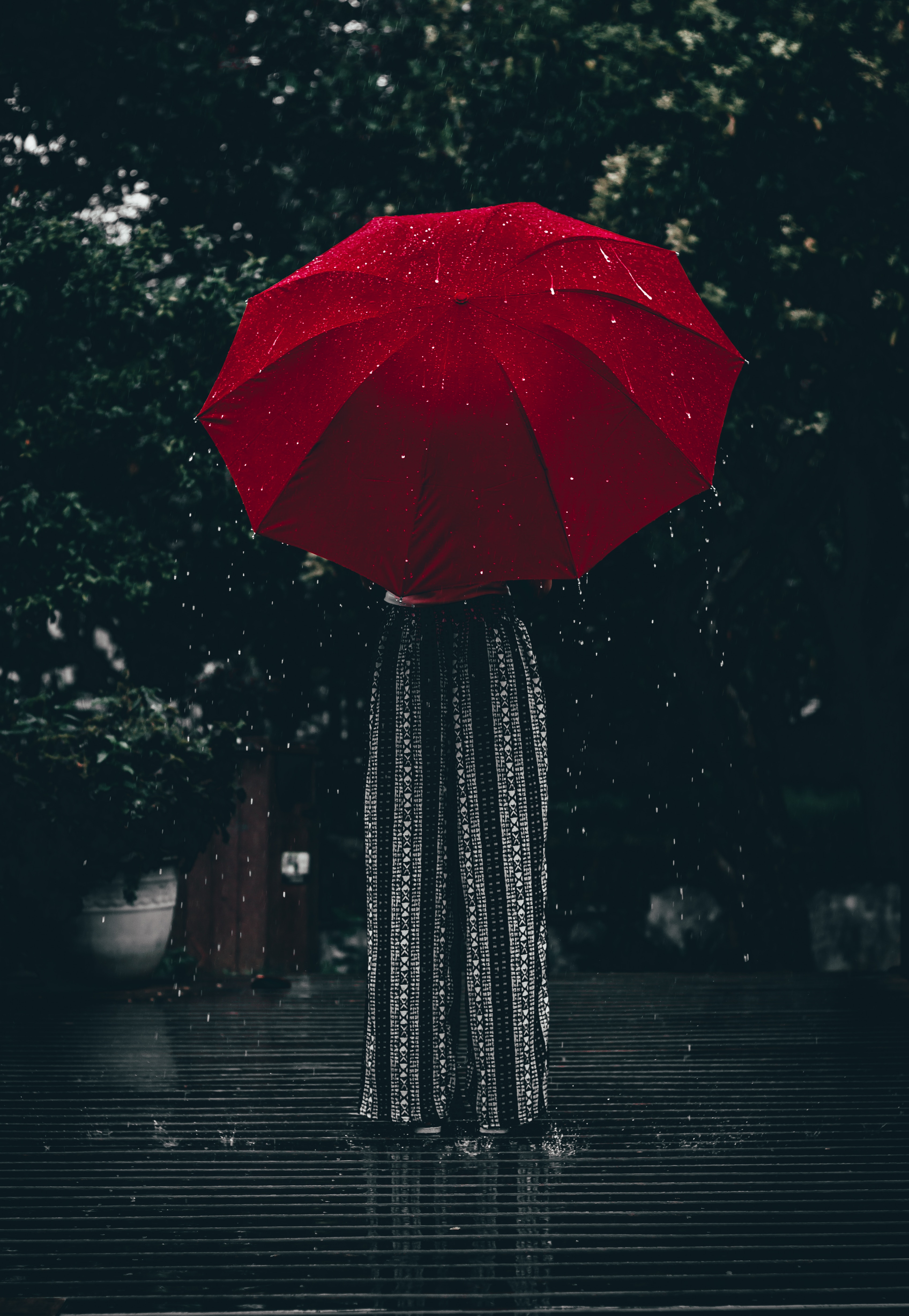 Wallpapers umbrella red girl on the desktop