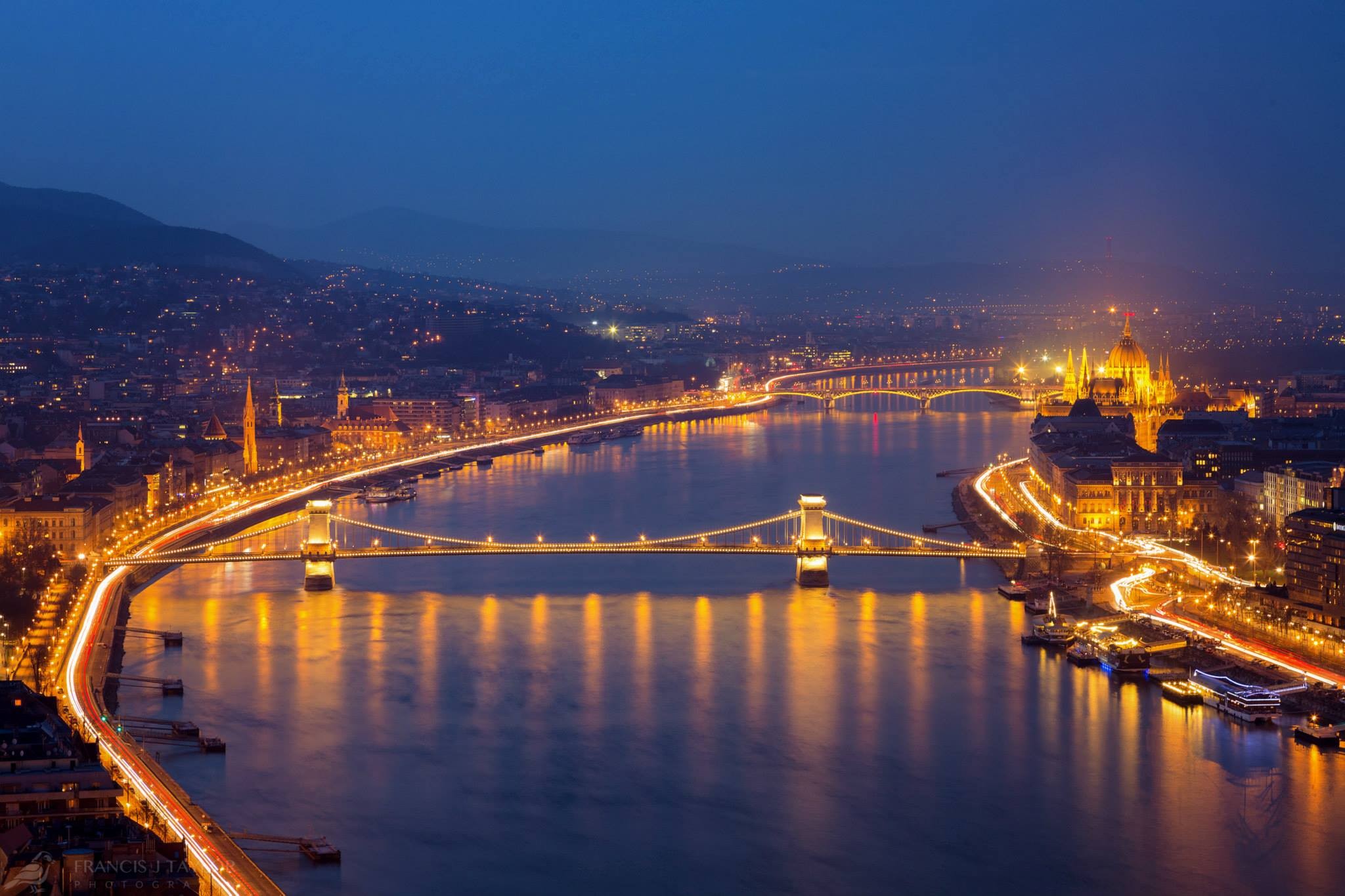 Wallpapers reflection the Danube budapest on the desktop