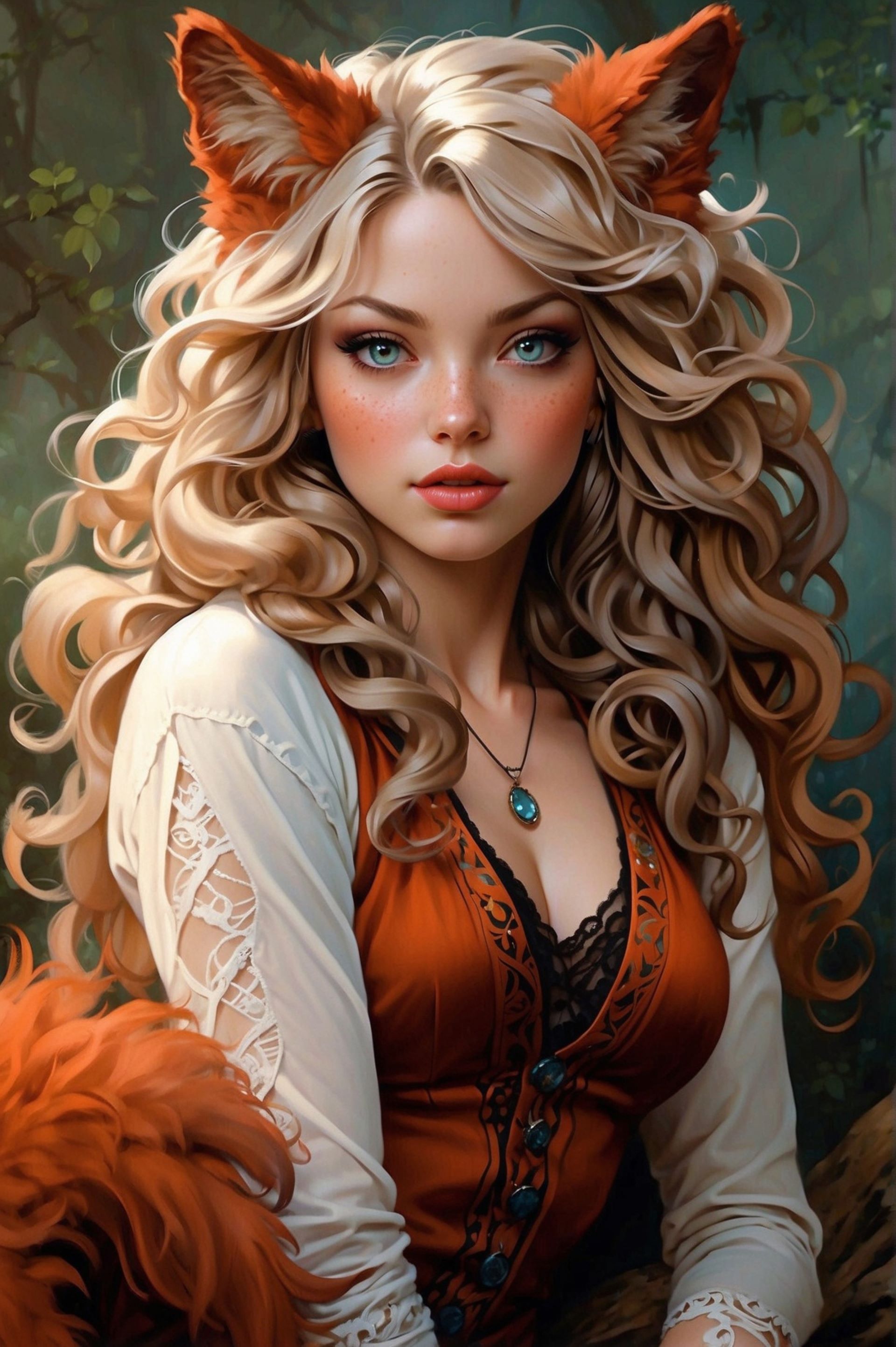 Free photo A beautiful blonde with ears