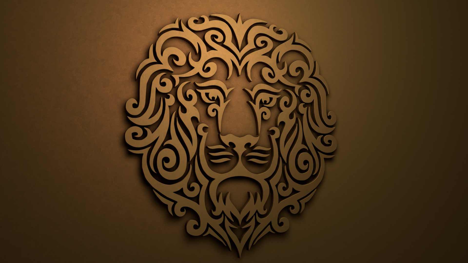 Wallpapers lion art modeling on the desktop