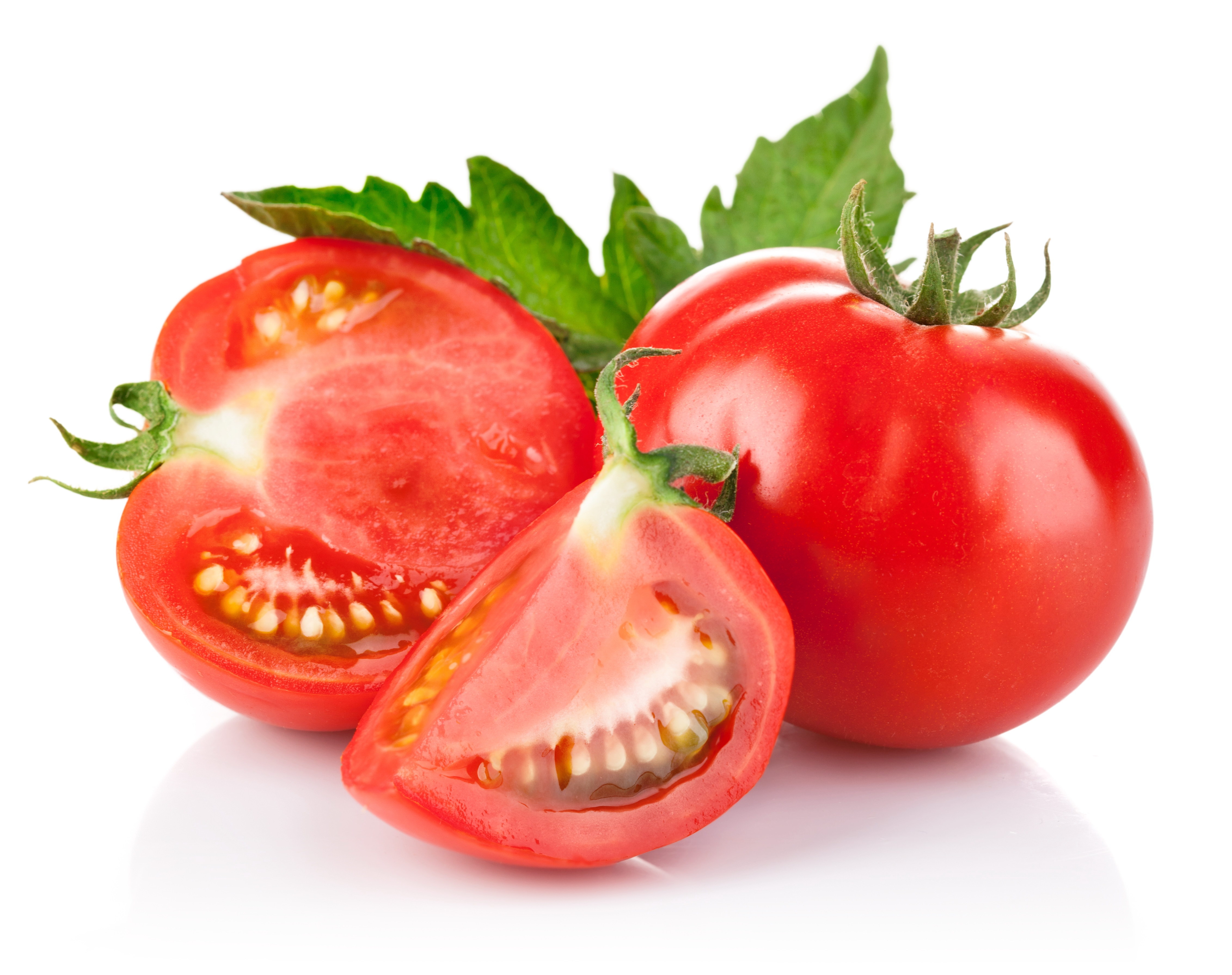 A red tomato in a slice