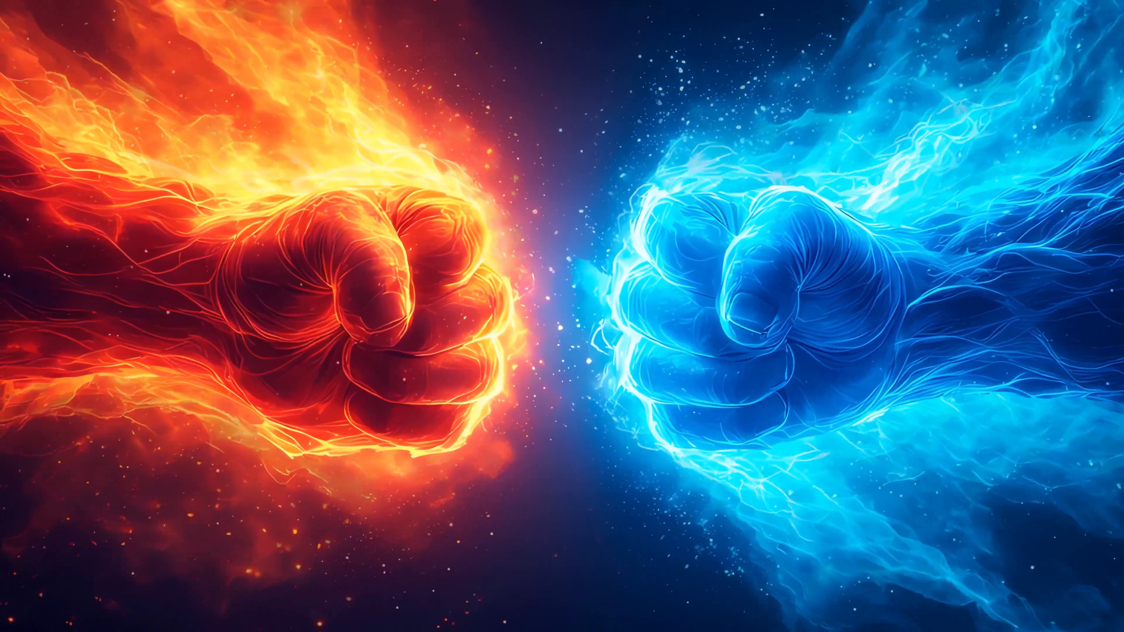 Free video Colorful aesthetic wallpaper of Fire and Ice