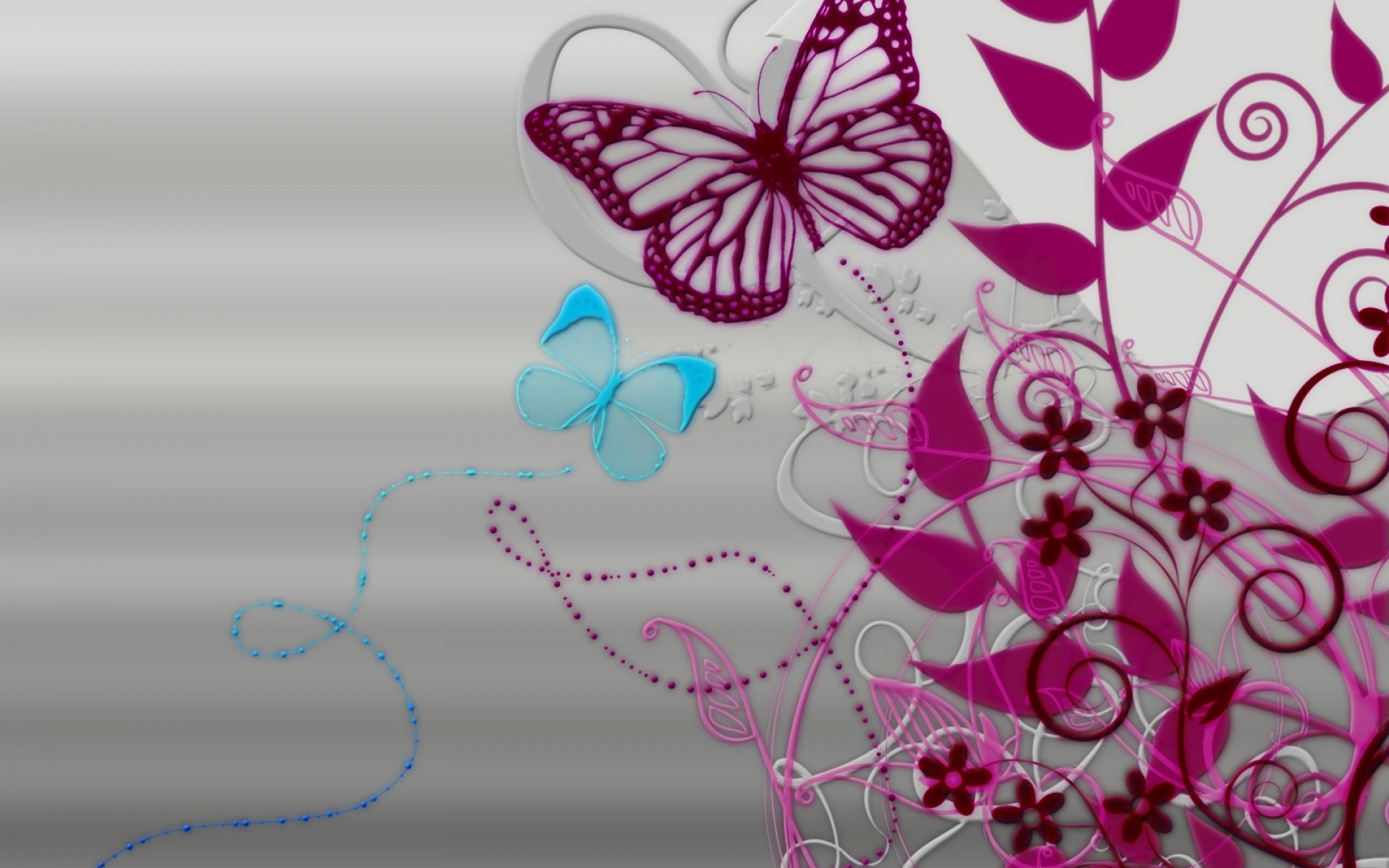 桌面上的壁纸模板 线条 蝴蝶