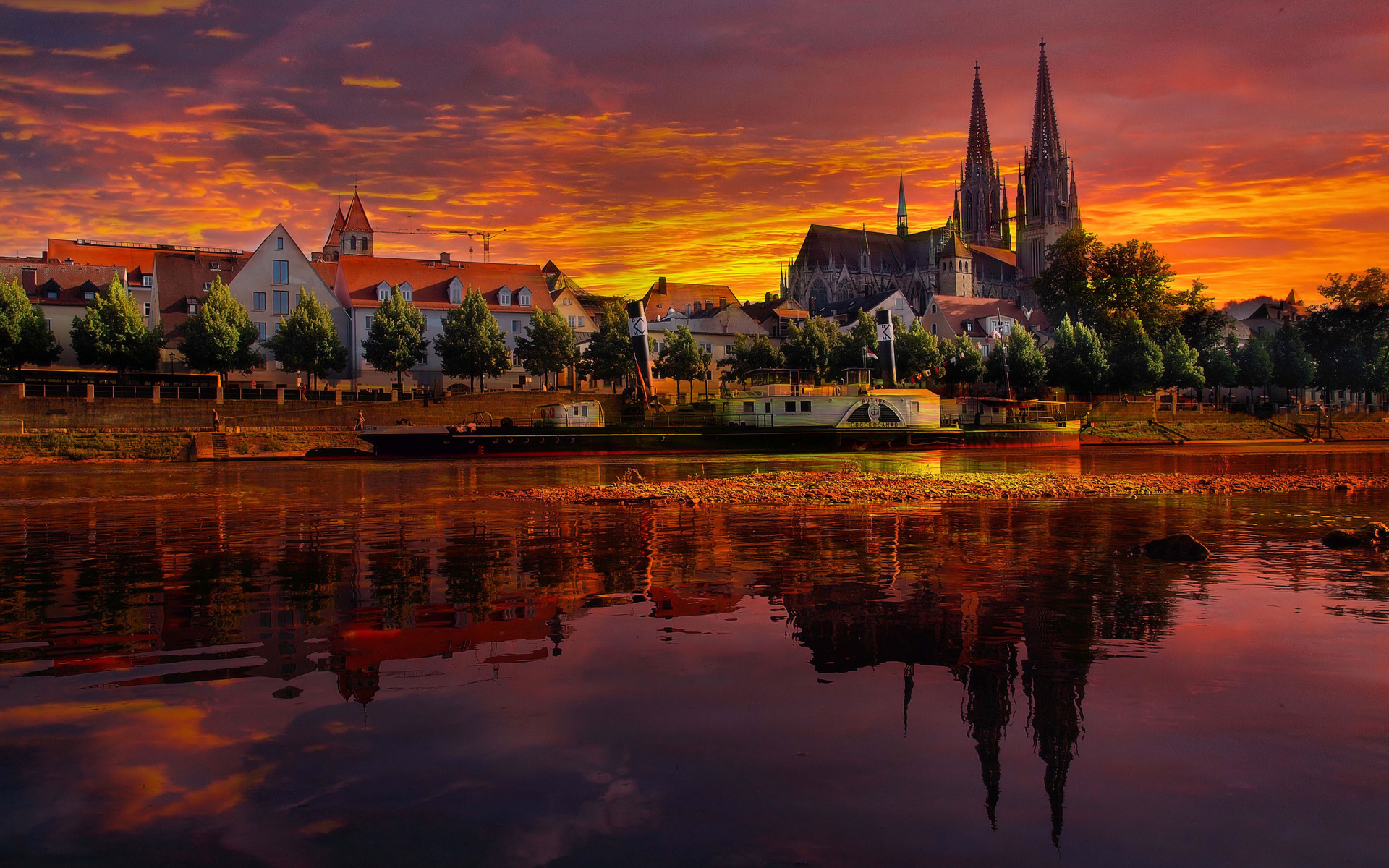 Wallpapers cityscape Germany reflection on the desktop