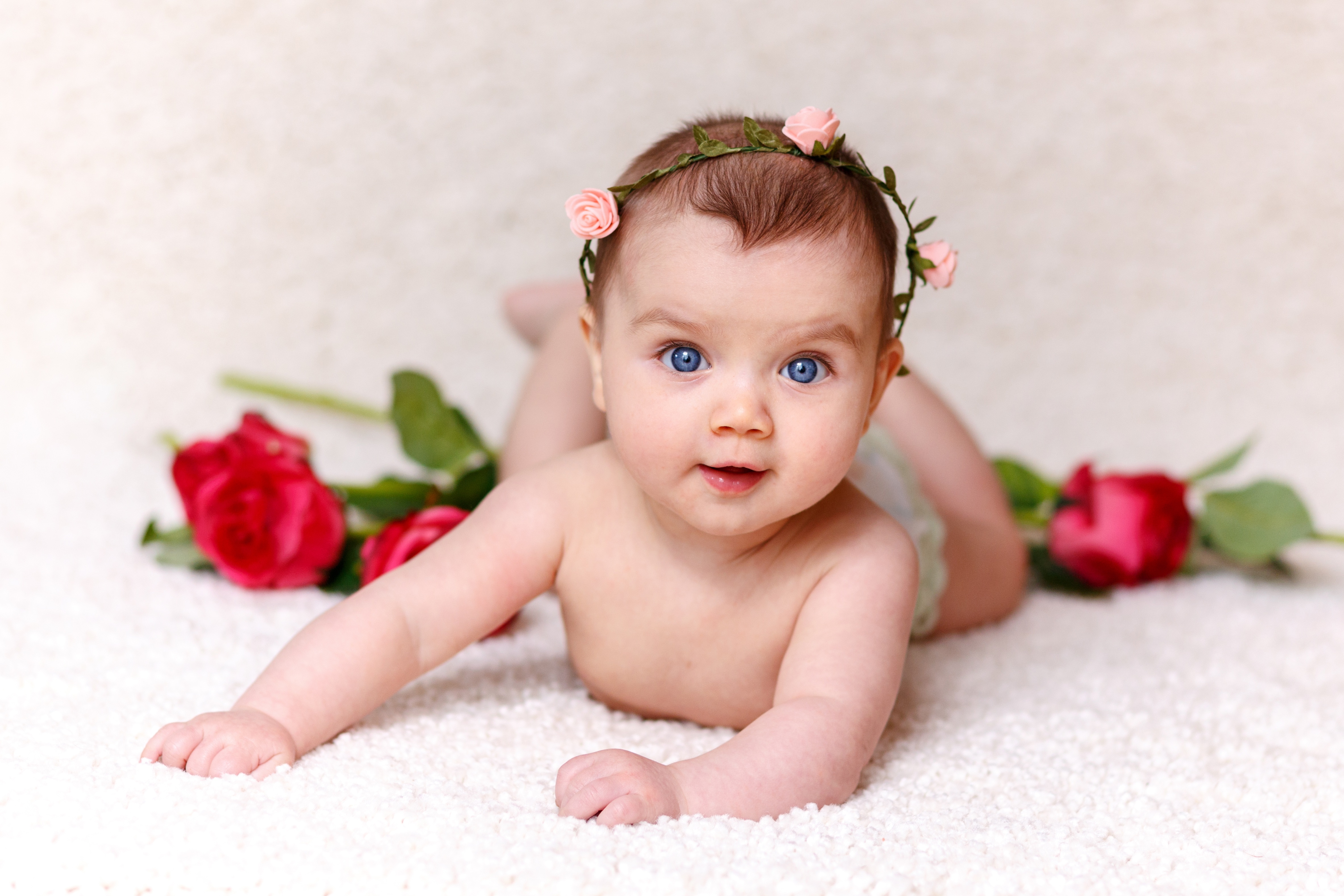 Free photo Blue-eyed baby girl