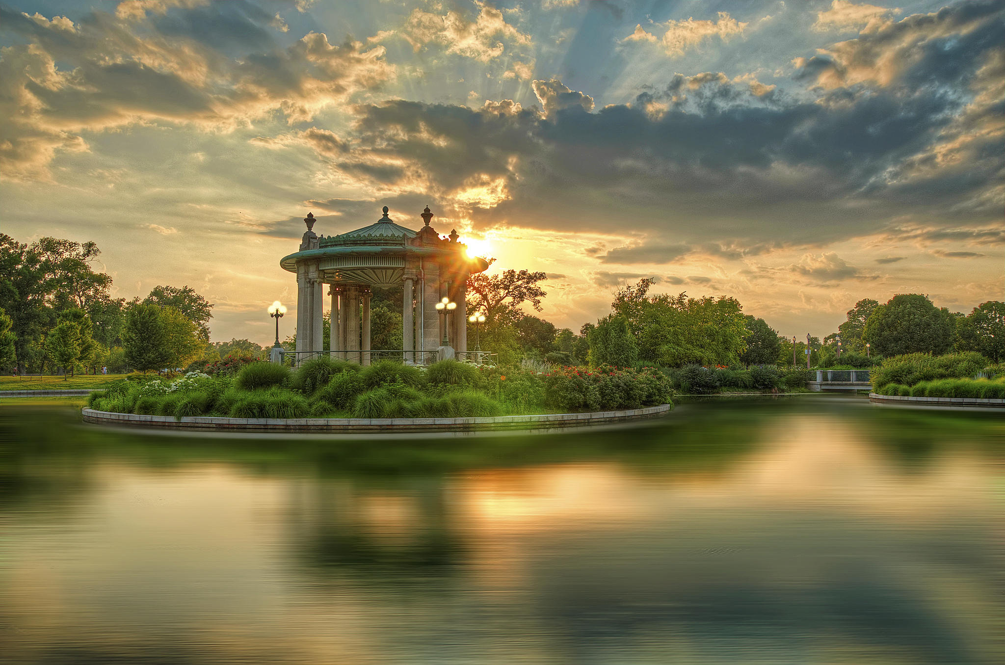 Wallpapers Forest Park landscape pond on the desktop