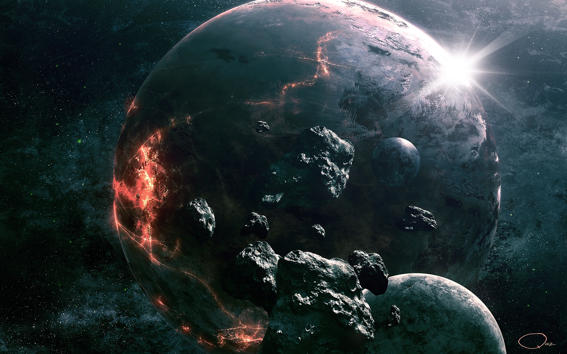 Wallpapers planet destruction explosion on the desktop