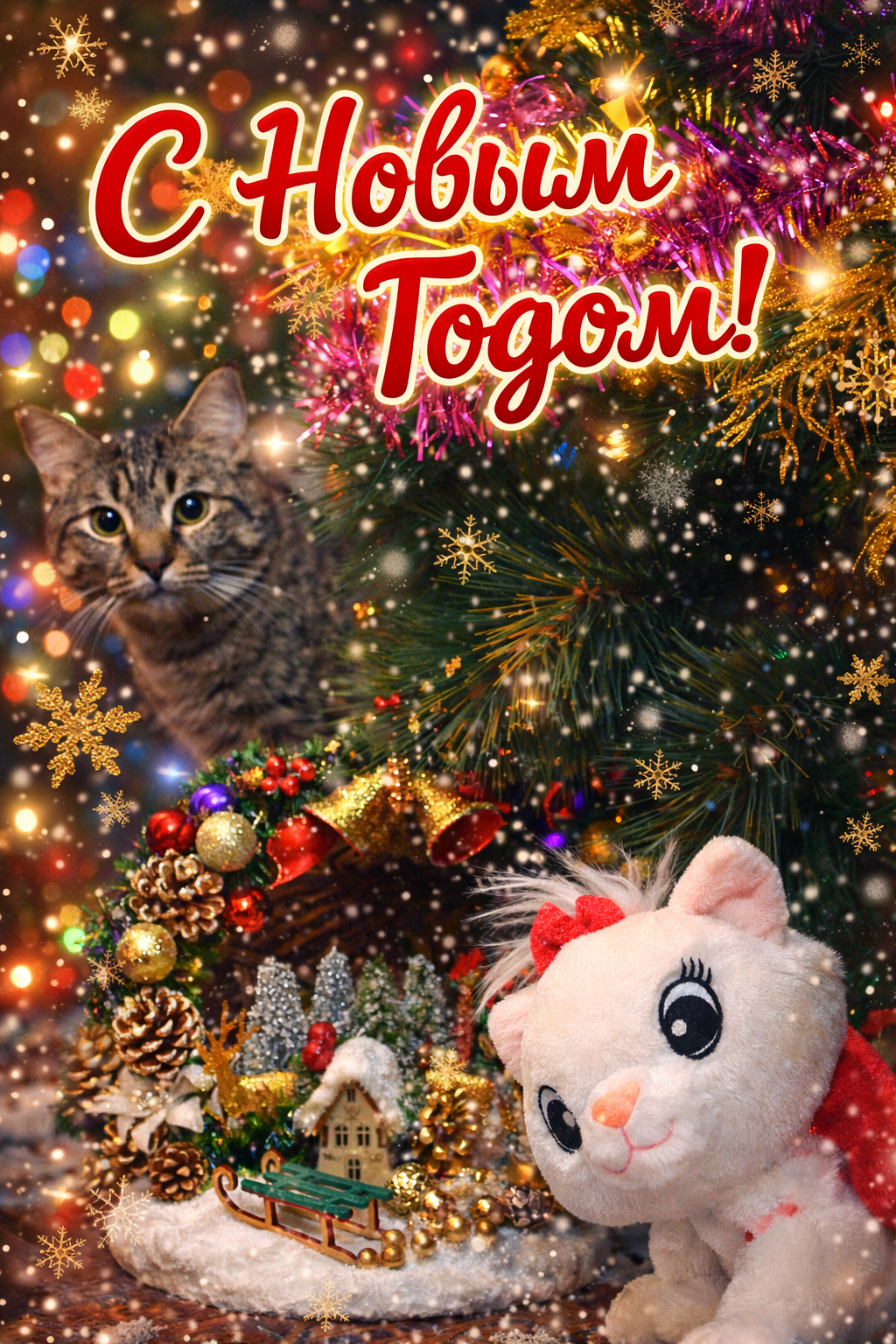 Бесплатная открытка С Новым годом, Лев!