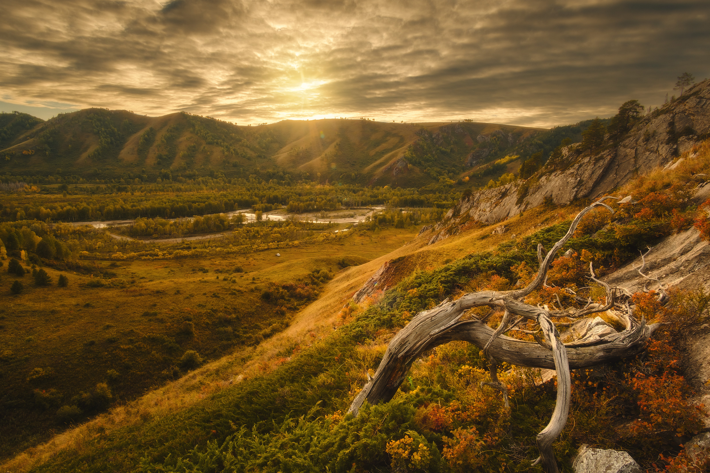 Free photo Sunset in Tigireksky reserve