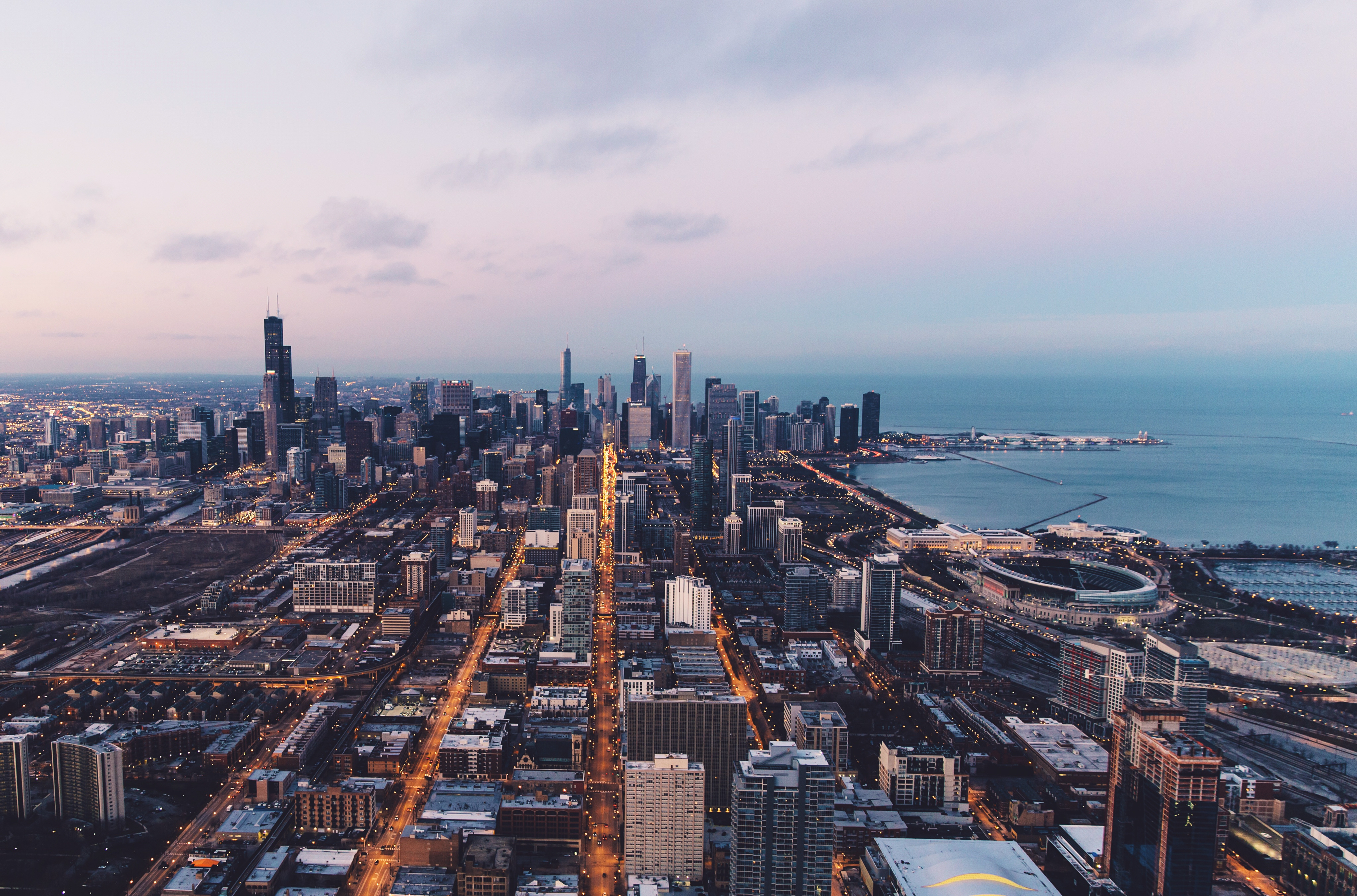 Wallpapers sea metropolis aerial photography on the desktop