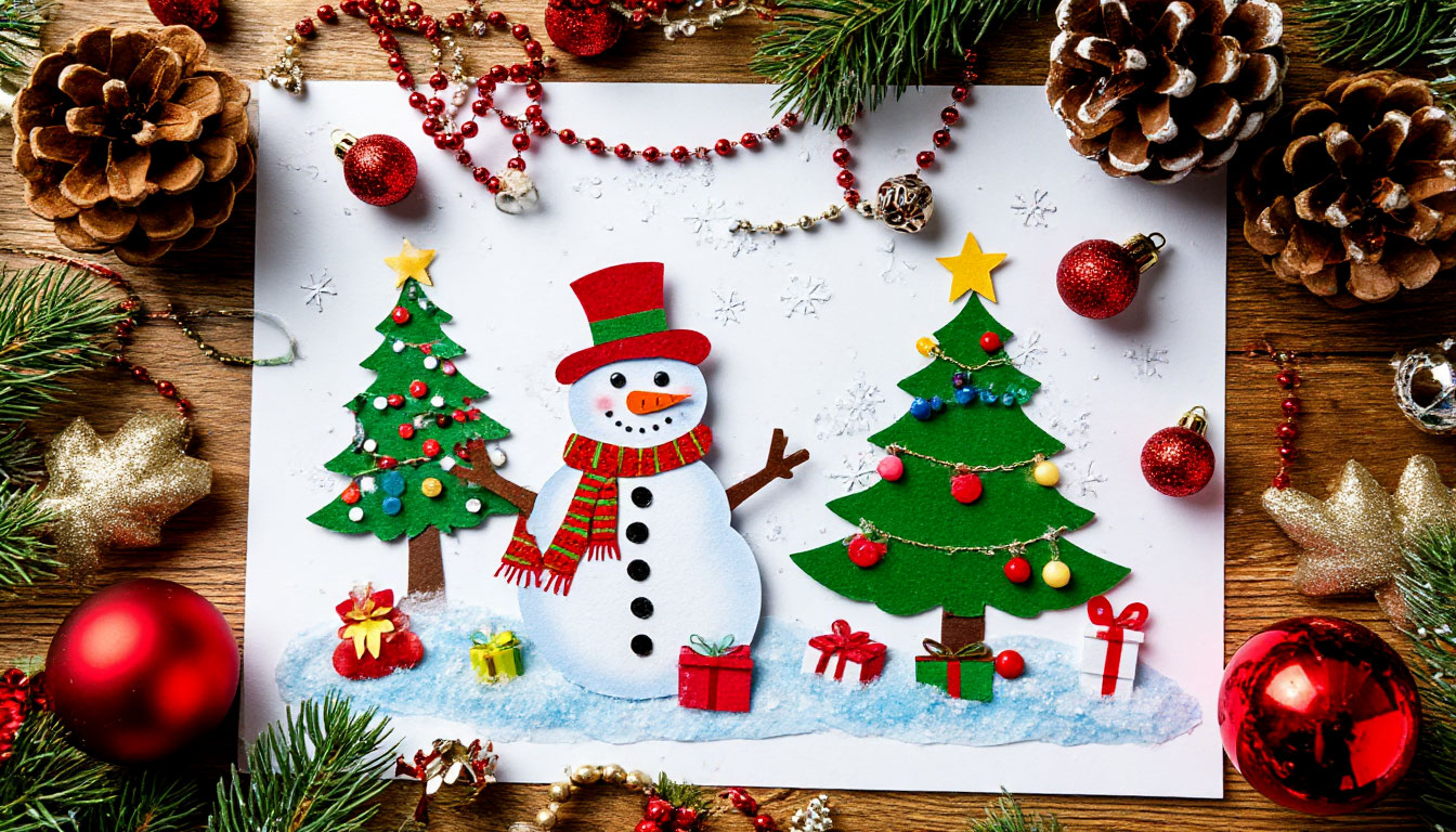 Бесплатное фото Веселый снеговик и лочка с игрушками.