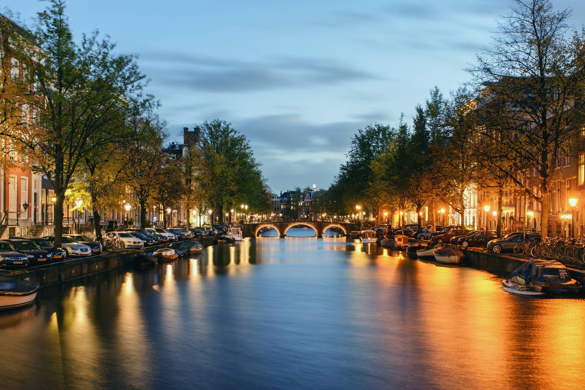 Wallpapers canal located in the province of North Holland panorama on the desktop