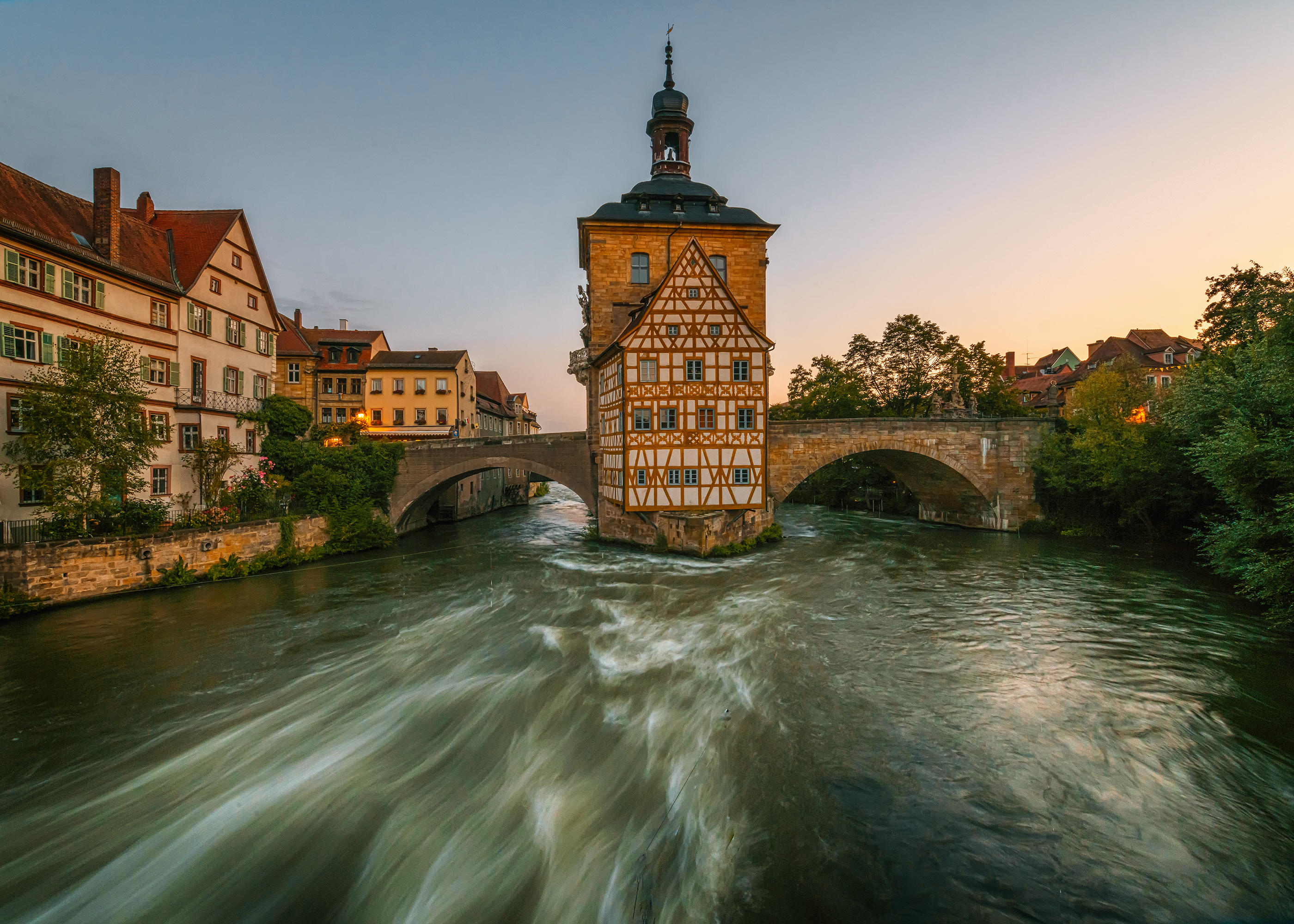 Обои Германия Bavaria Историческая ратуша в Бамберге на рабочий стол