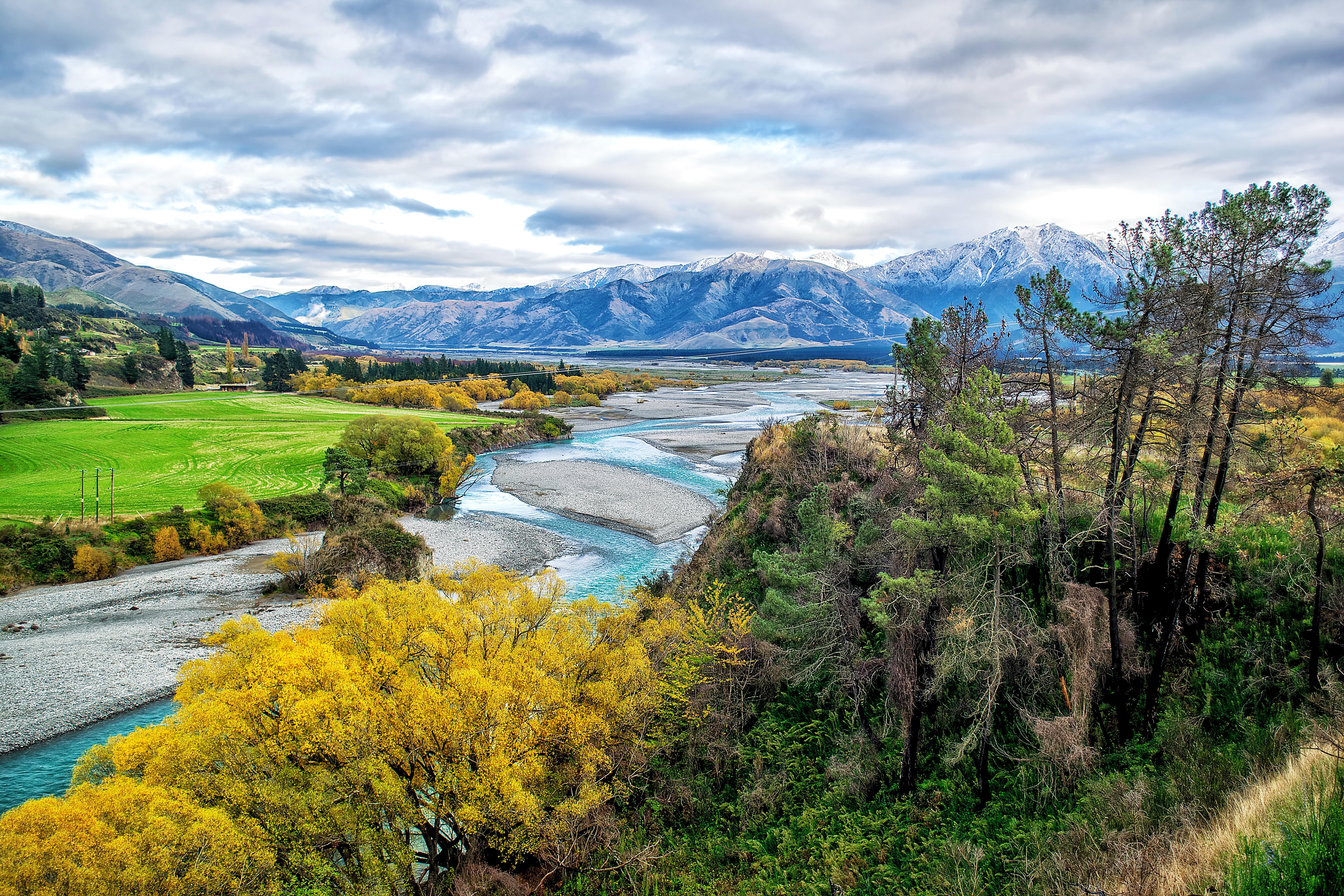 Wallpapers New Zealand autumn river on the desktop