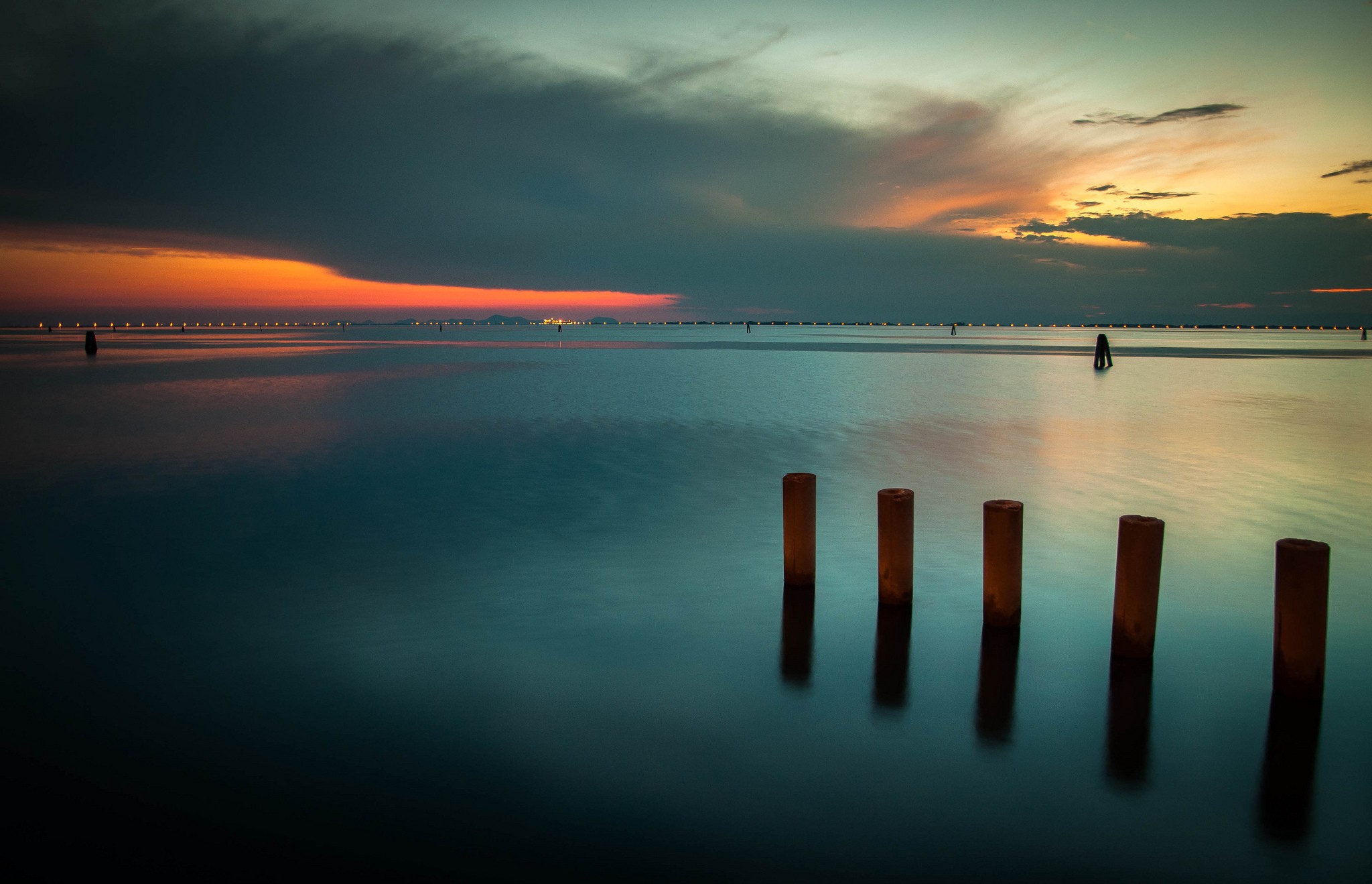 Free photo Evening expanse of the sea