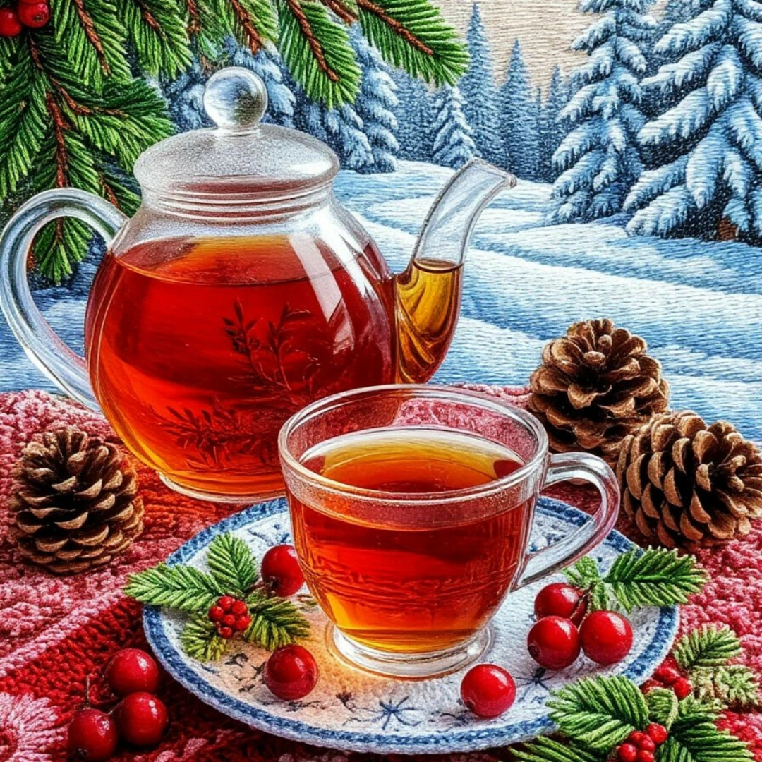 Бесплатное фото Рождественнское чаепитие