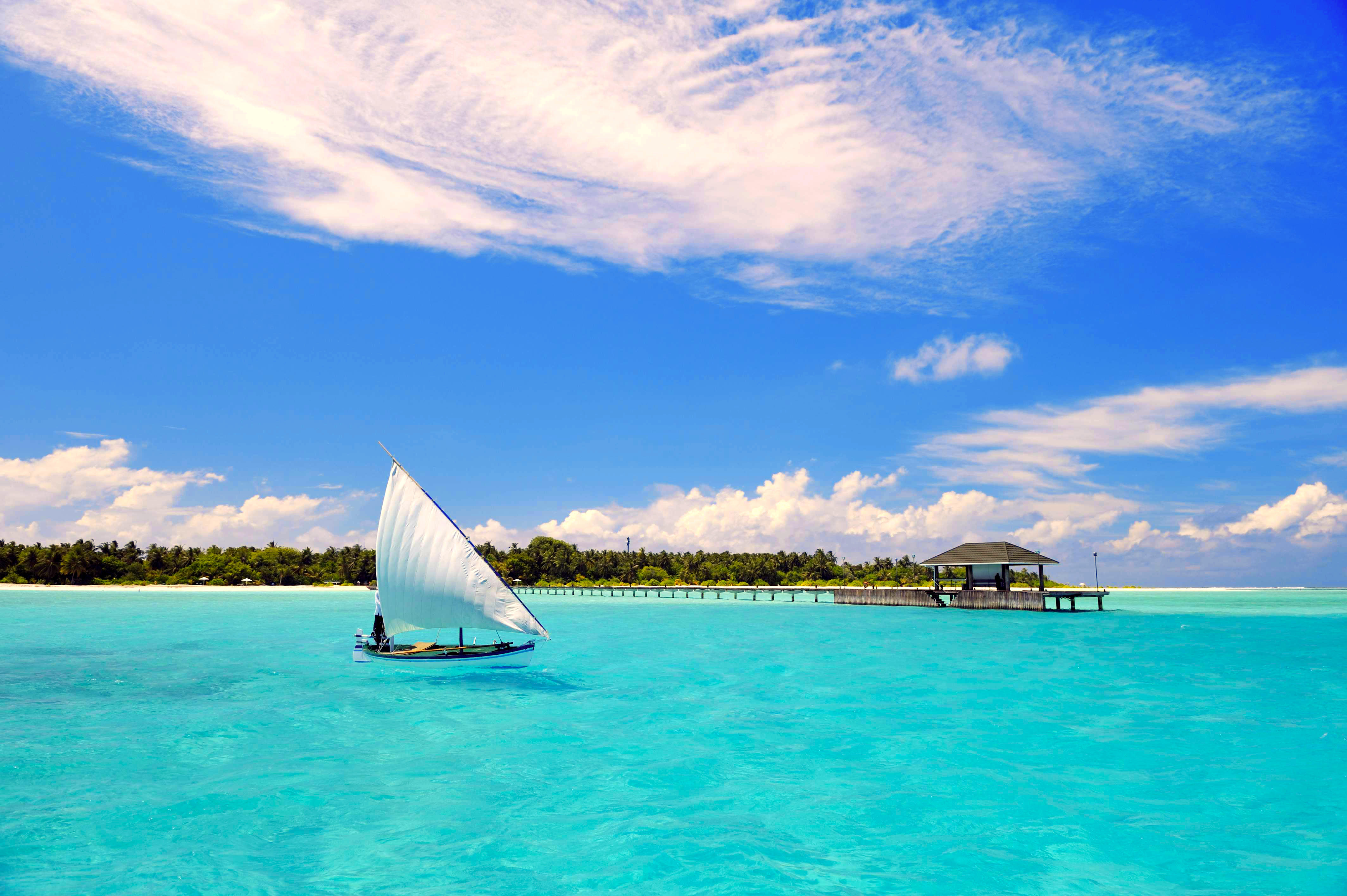 Wallpapers sailboat sea boat on the desktop