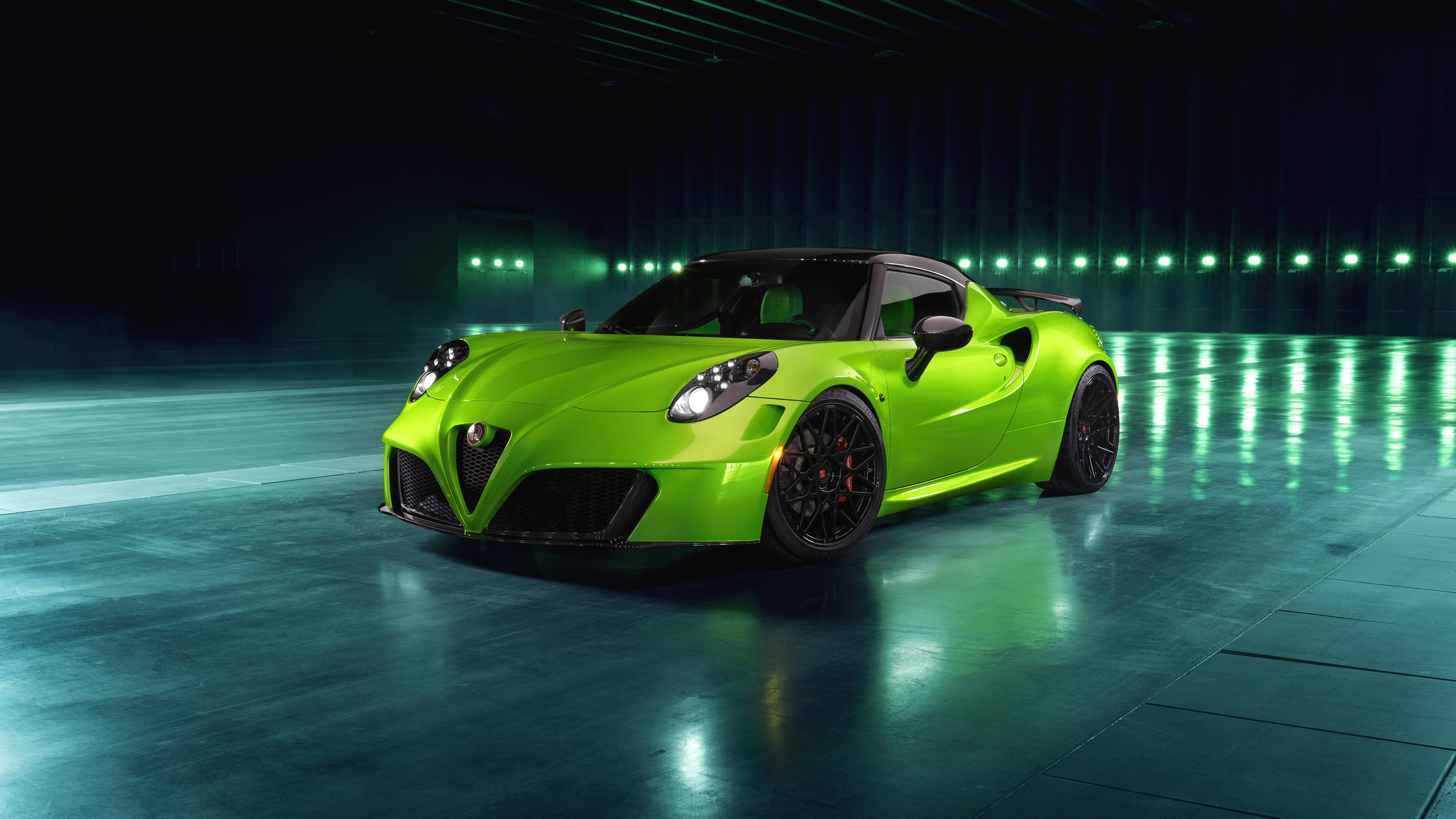 Wallpapers Alfa Romeo 4c Centurion green color supercars on the desktop