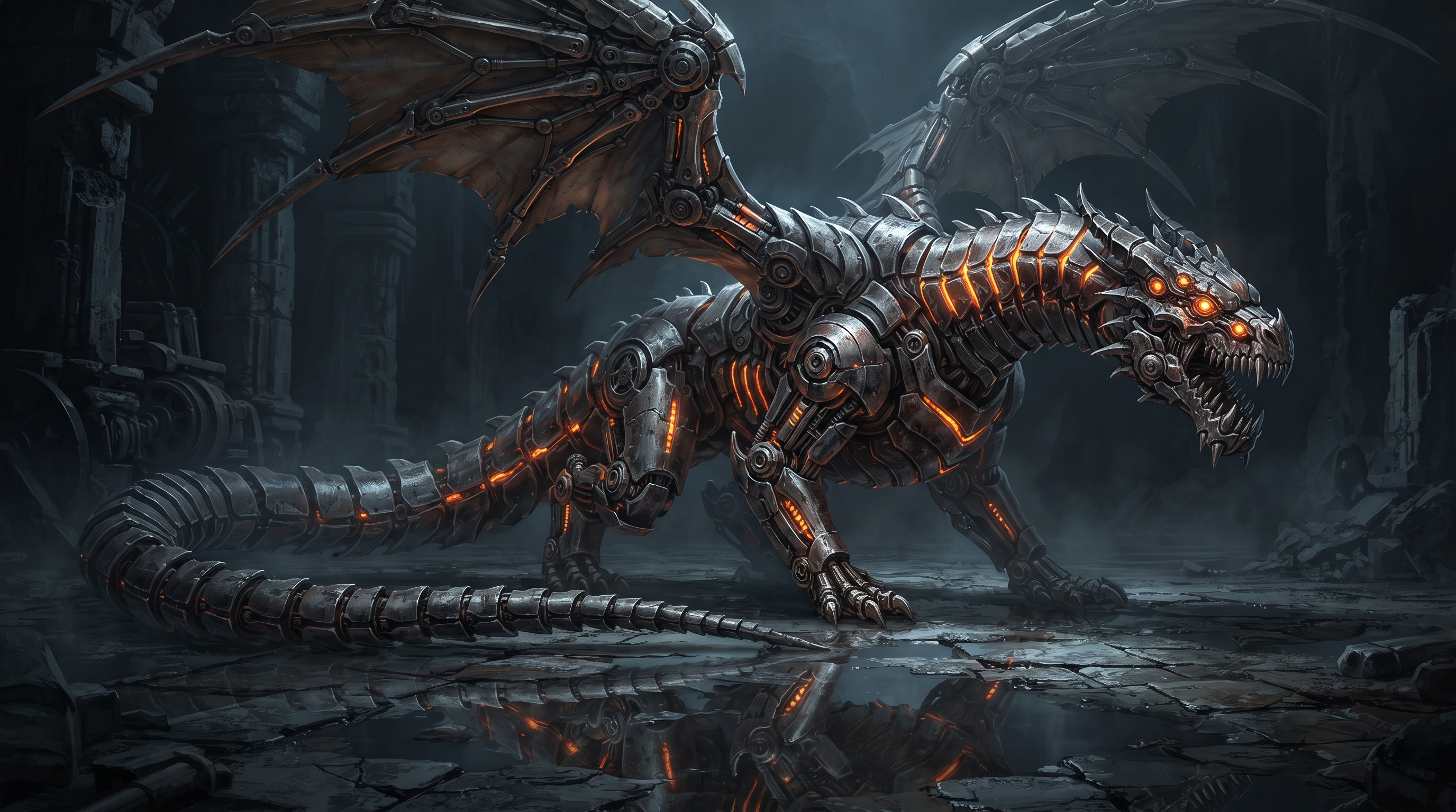 Wallpapers dragon robot mechanical on the desktop