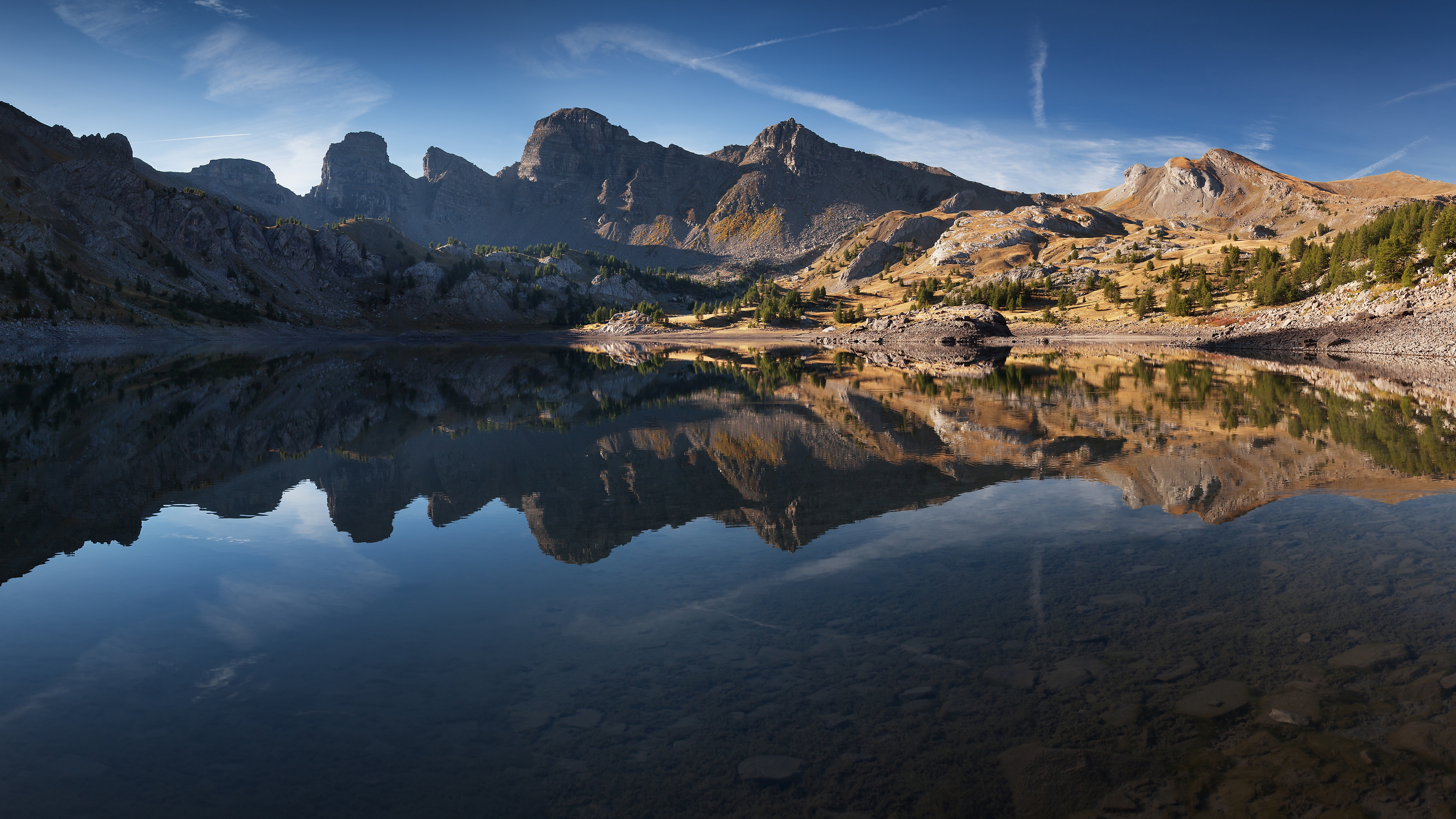 Wallpapers mercantour national park lake reflection on the desktop