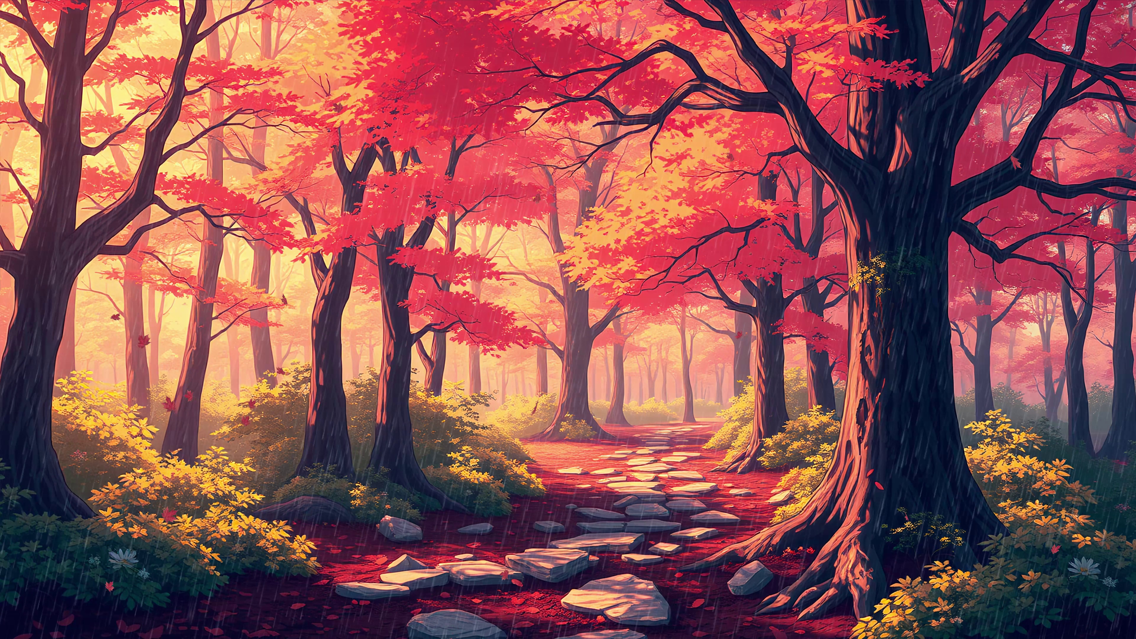 Бесплатное видео Листопад и осений дождь