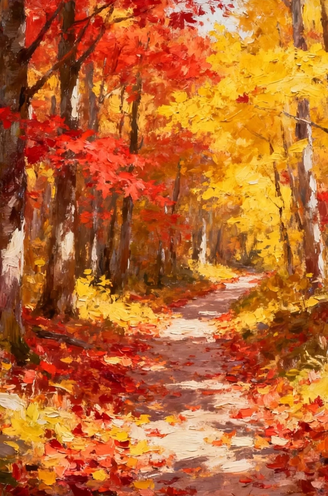 Бесплатное фото Золотая осень в стиле импрессионизма