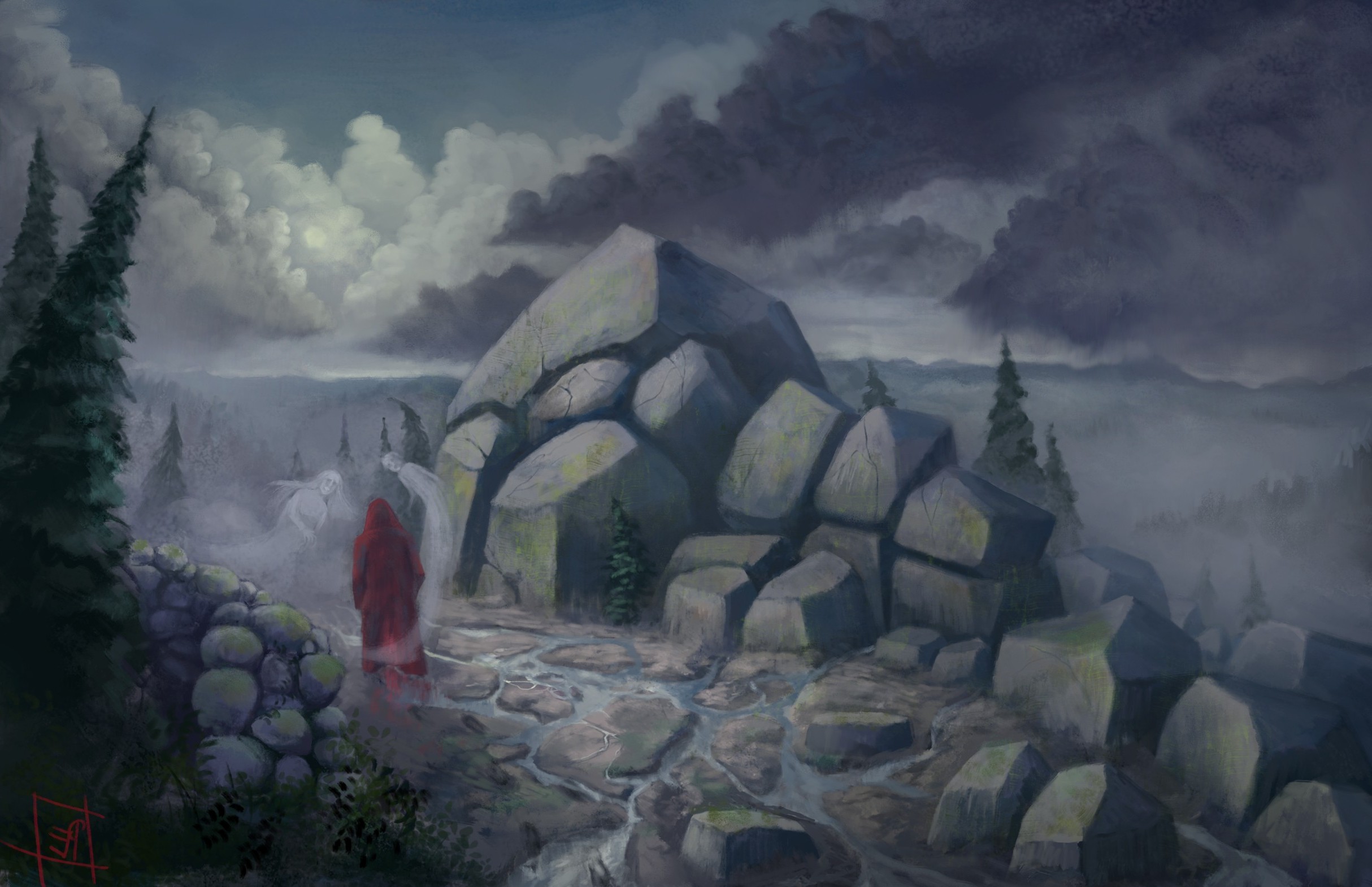 Wallpapers painting fantasy art path on the desktop