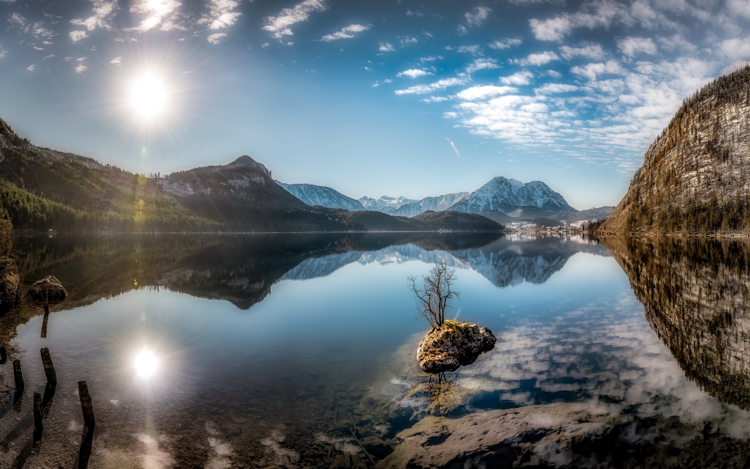 Wallpapers wallpaper austria lake sun light on the desktop