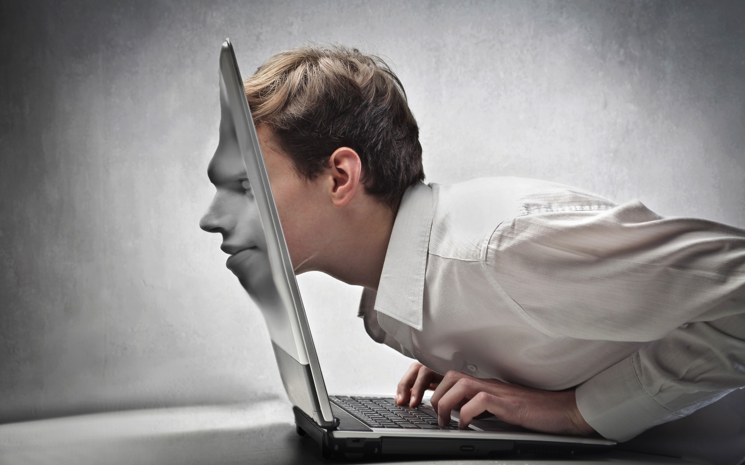 Wallpapers man notebook Person on the desktop